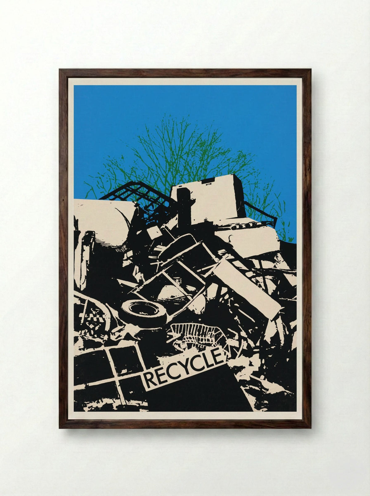 Recycle - Graphic Workshop - Framed Print Dark Wood