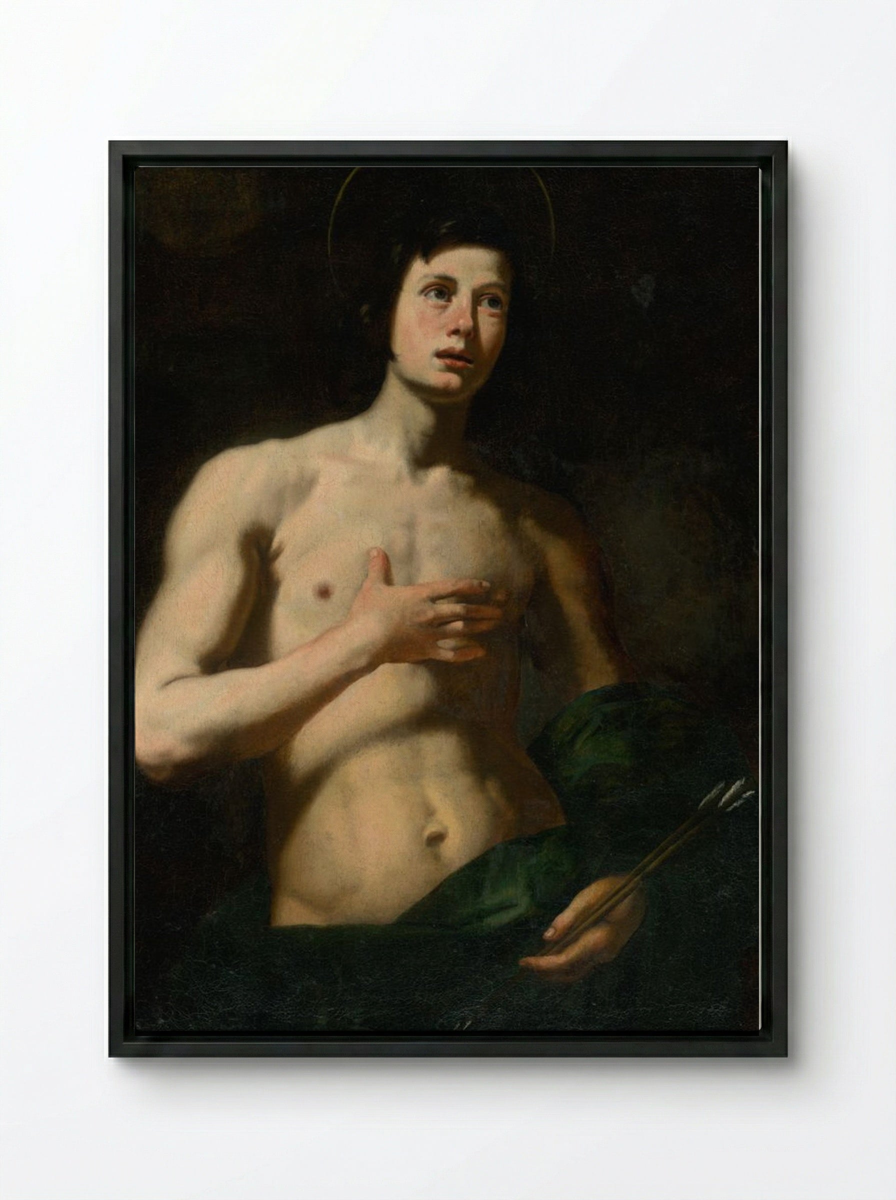 Saint Sebastian - Lorenzo Lippi - Framed Canvas Black