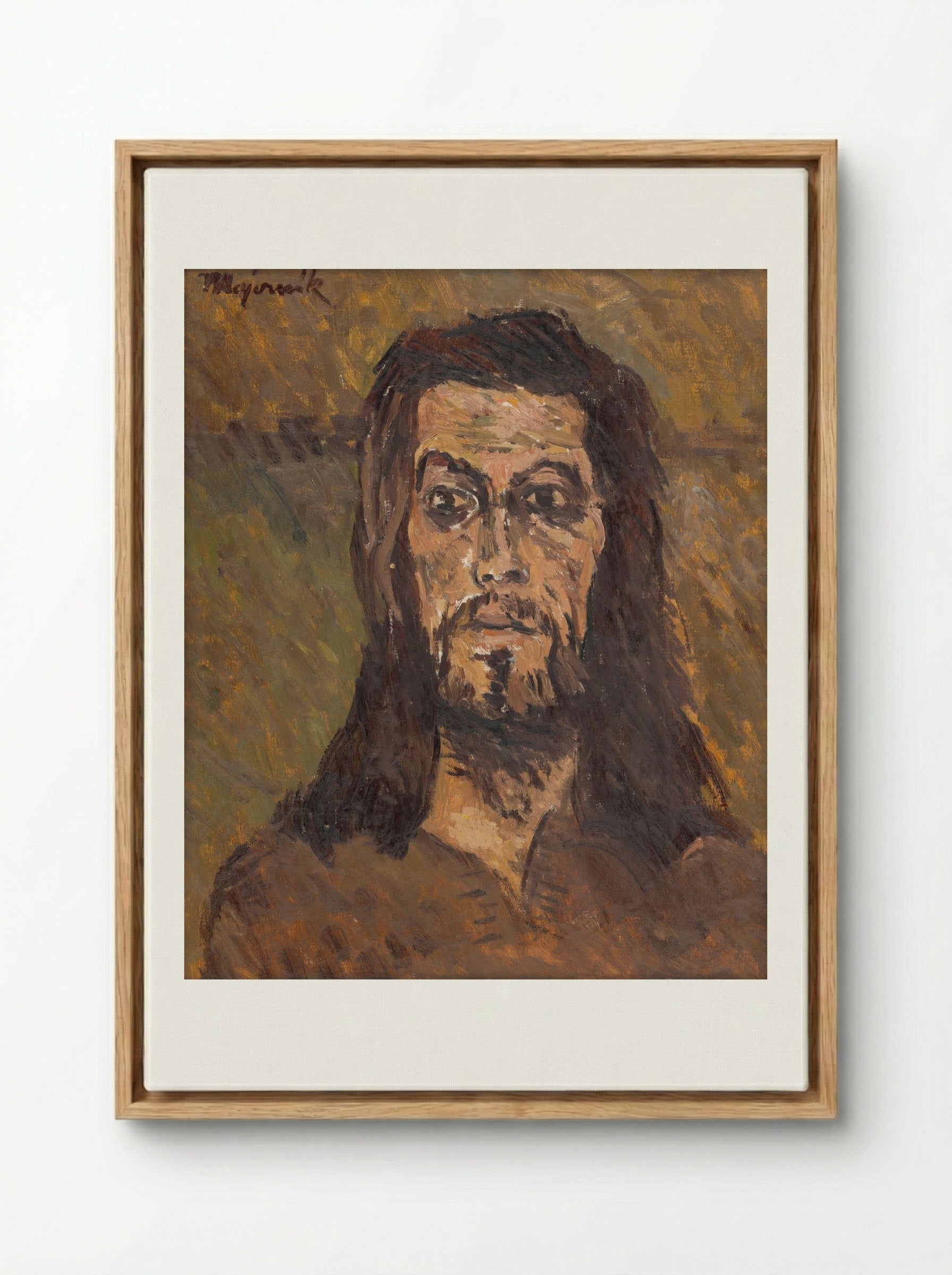 The Head of Saint John the Baptist - Cyprián Majerník - Framed Canvas Wood