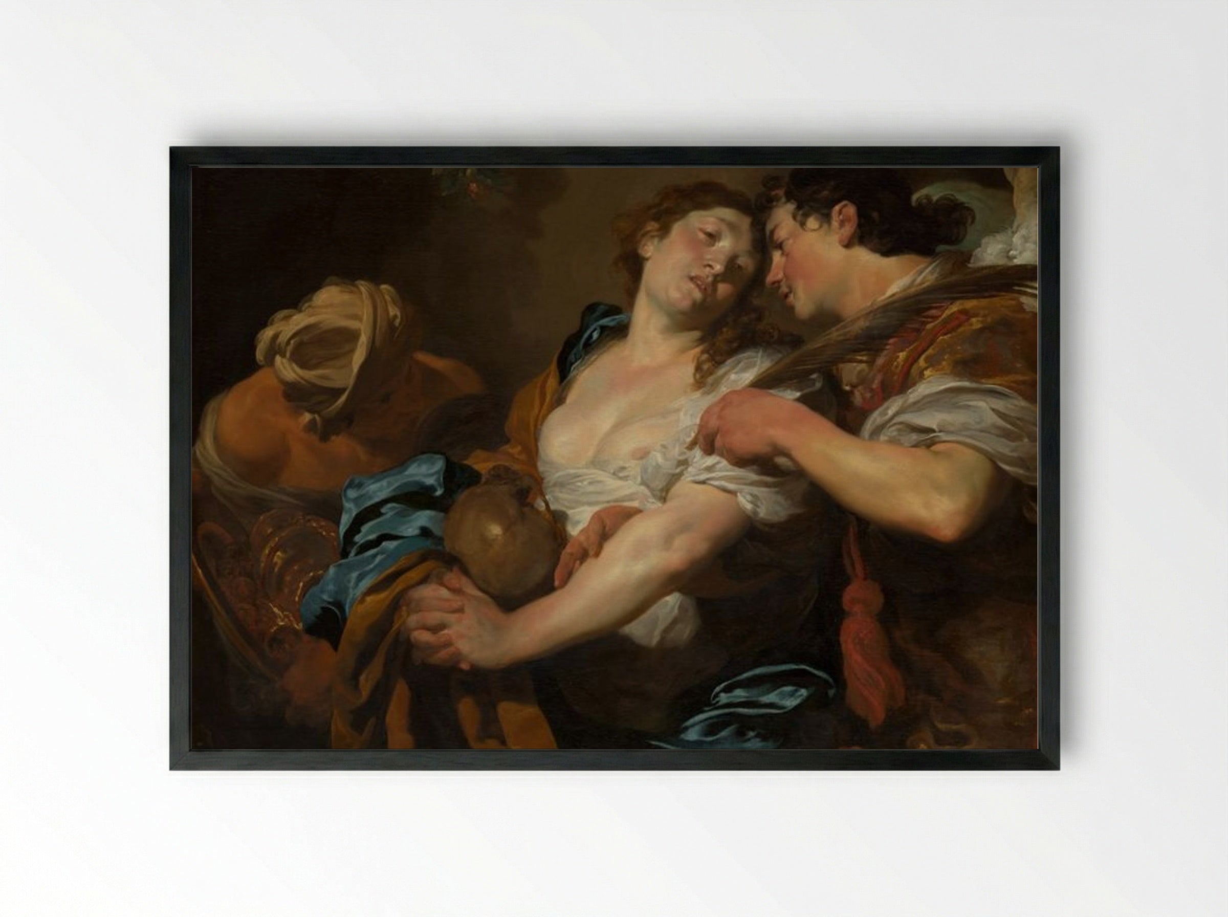 The Temptation of Saint Mary Magdalen - Johann Liss - Framed Print Black