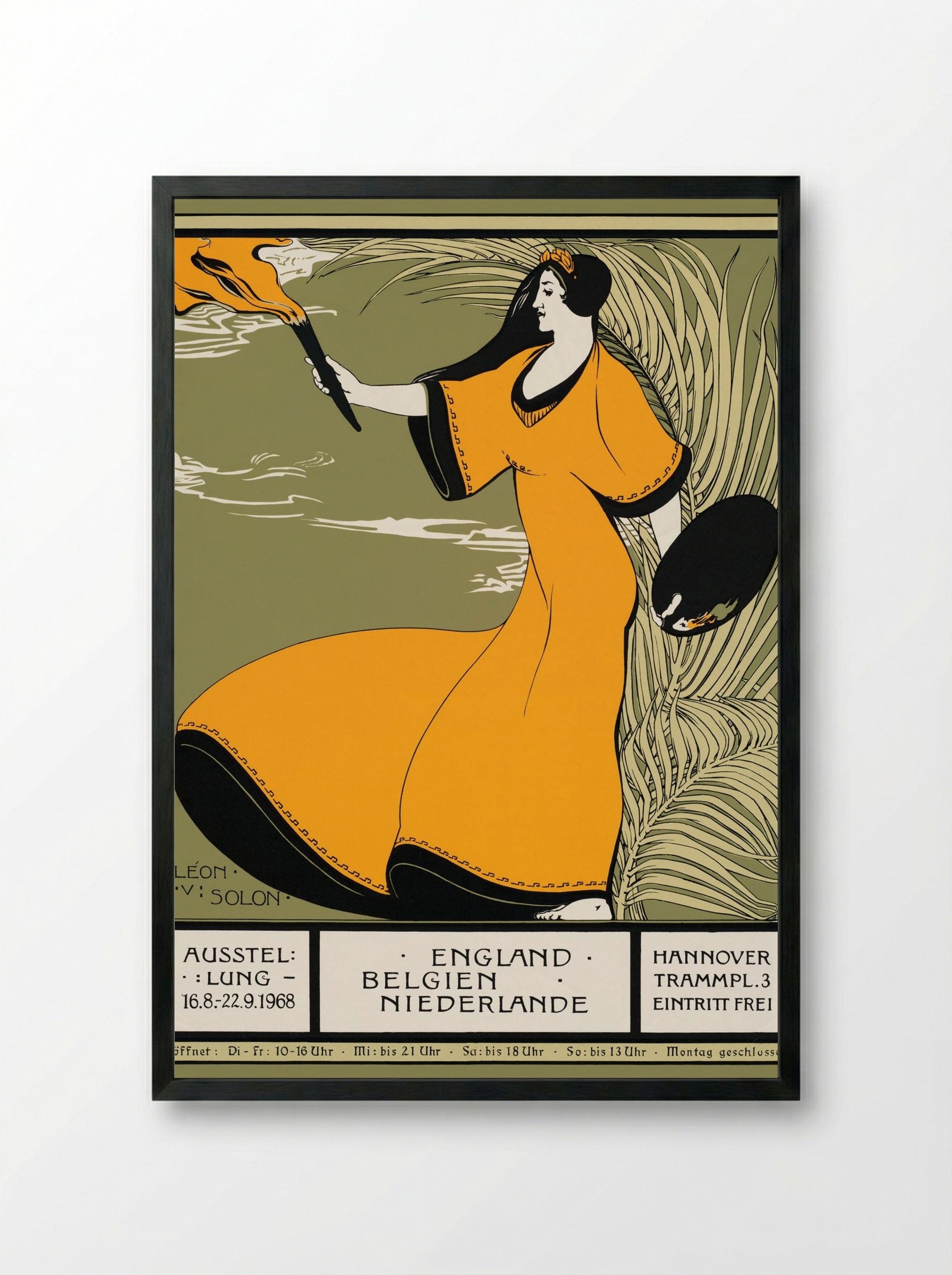 Exposition Poster, Hannover - Léon-Victor Solon - Framed Print Black