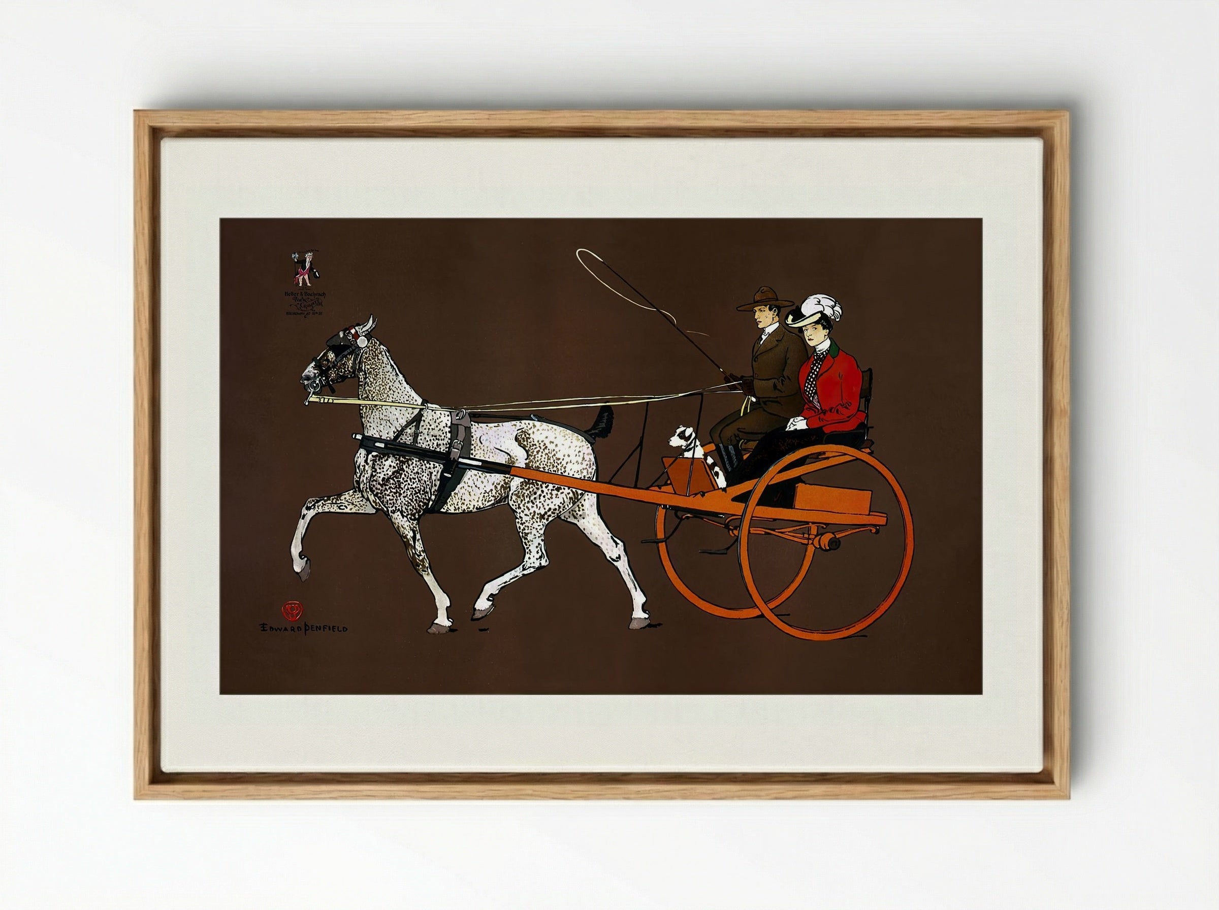 Couple in a Carriage - Edward Penfield - Framed Canvas Wood