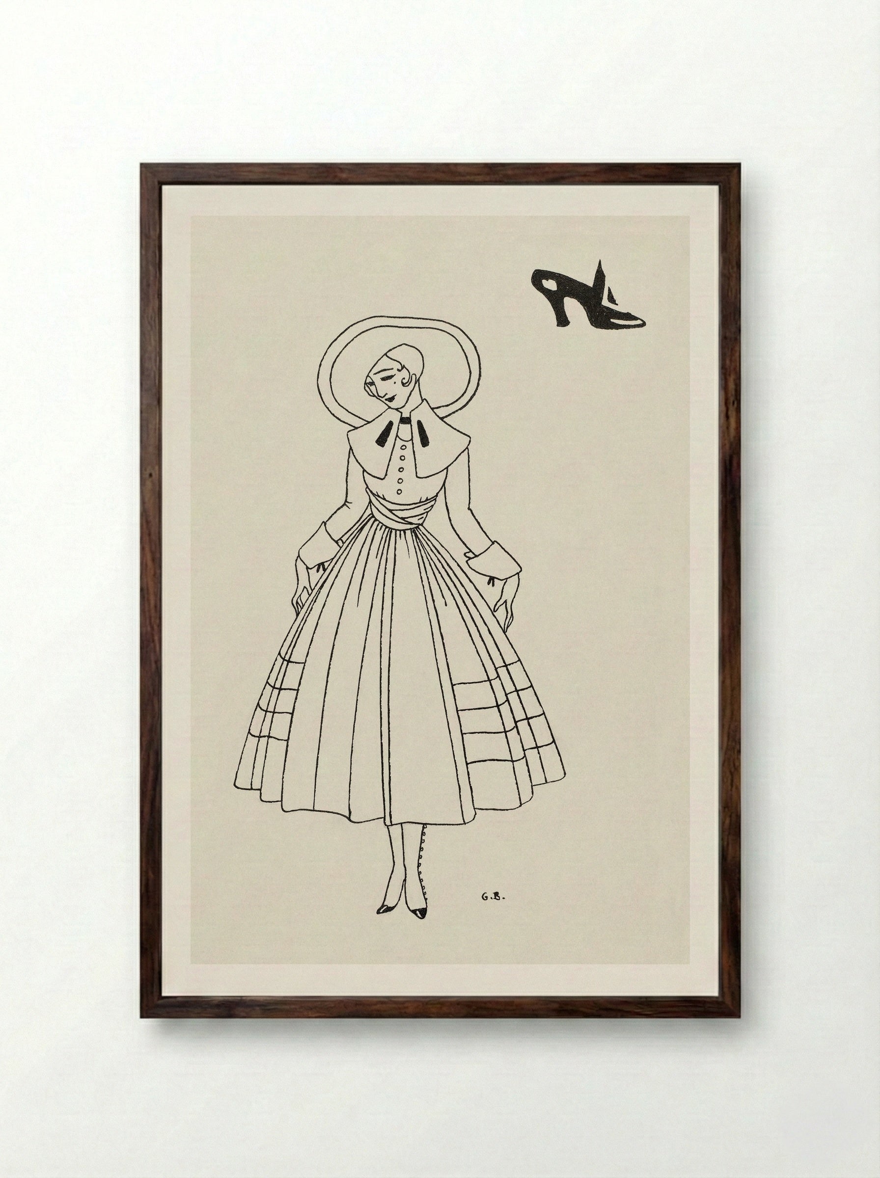 No. 8, 9, p. 26 from Gazette du Bon Ton - George Barbier - Framed Print Dark Wood