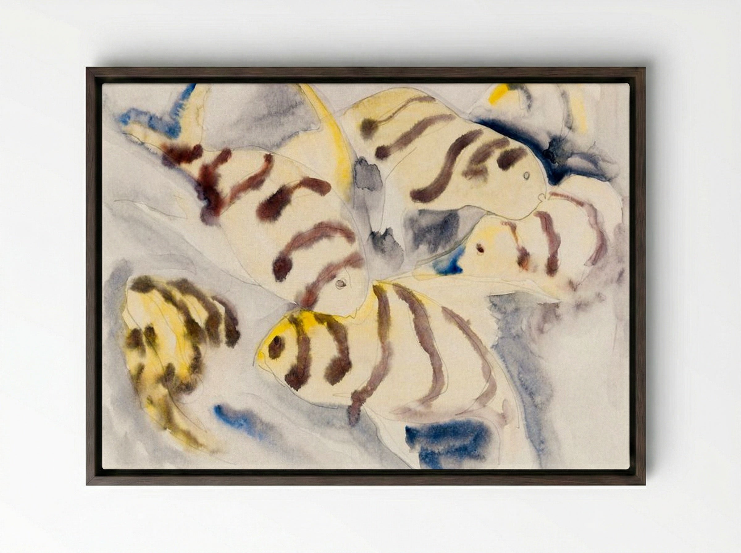 Fish Series, No. 3 - Charles Demuth - Framed Canvas Dark Wood