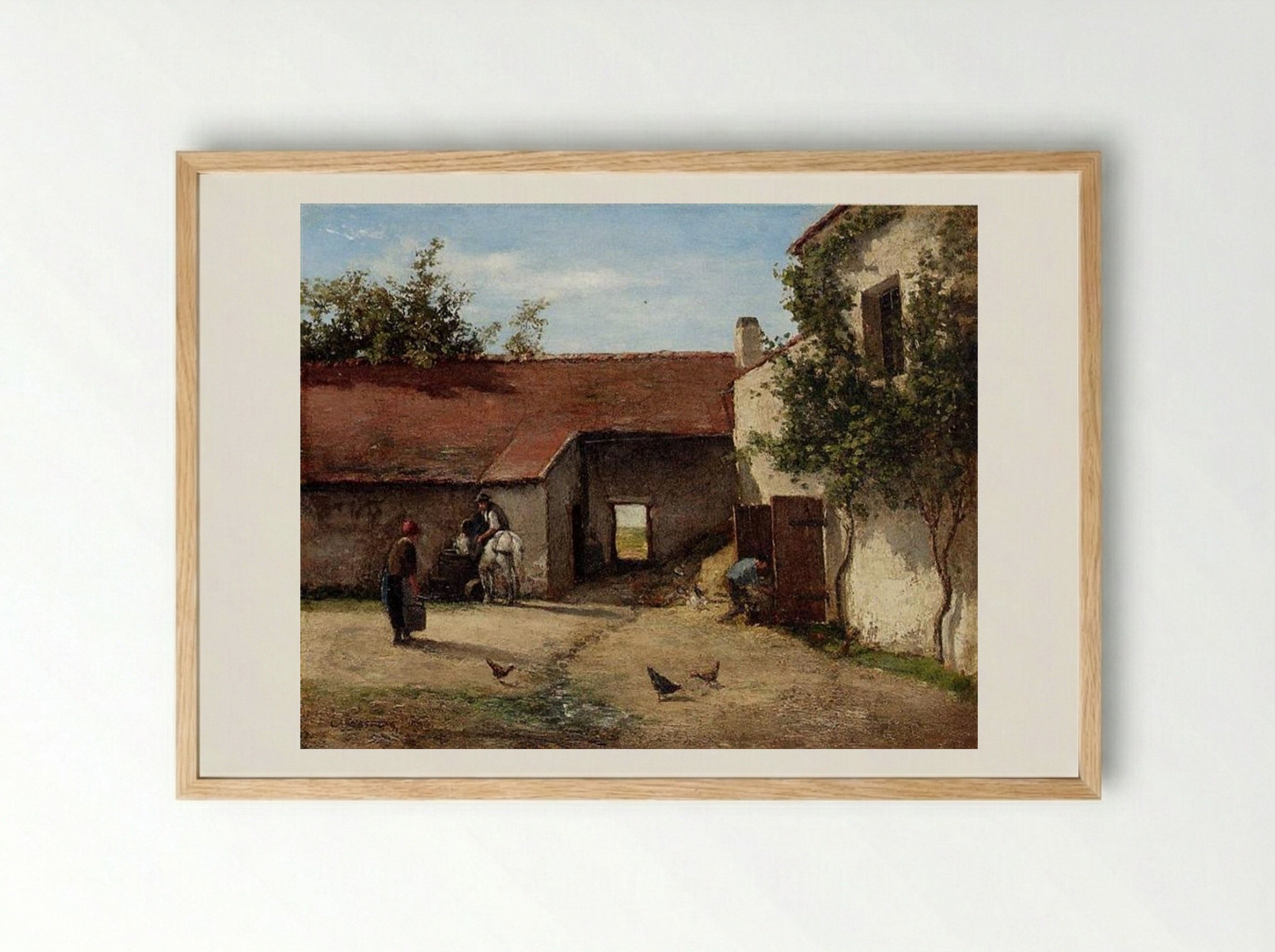 Farmyard - Camille Pissarro - Framed Print Wood