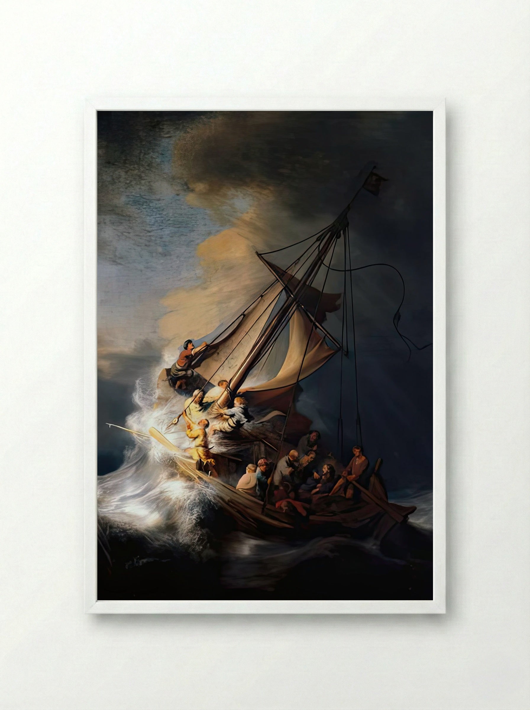The Storm on the Sea of Galilee - Rembrandt van Rijn - The Storm on the Sea of Galilee_Framed-Print_White_CompositorV1_1769815696155