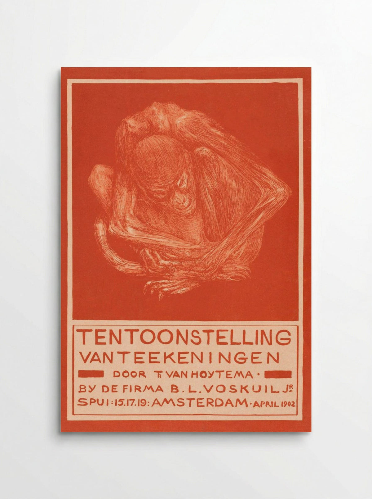 Reclamekaart met ineengedoken aap (Advertising Card with Crouching Ape) - Theo van Hoytema - Poster
