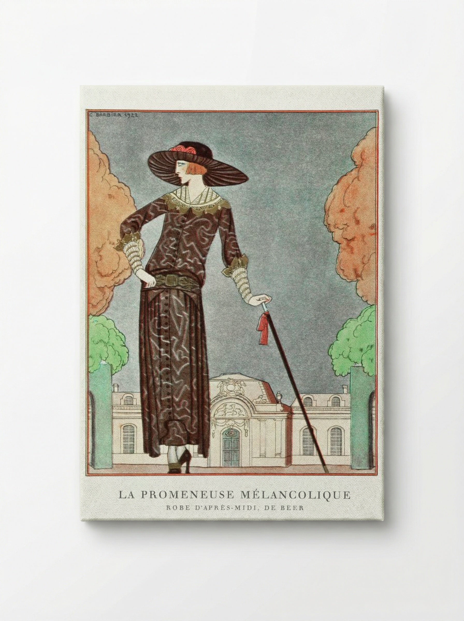 La Promeneuse Mélancolique - George Barbier - Canvas