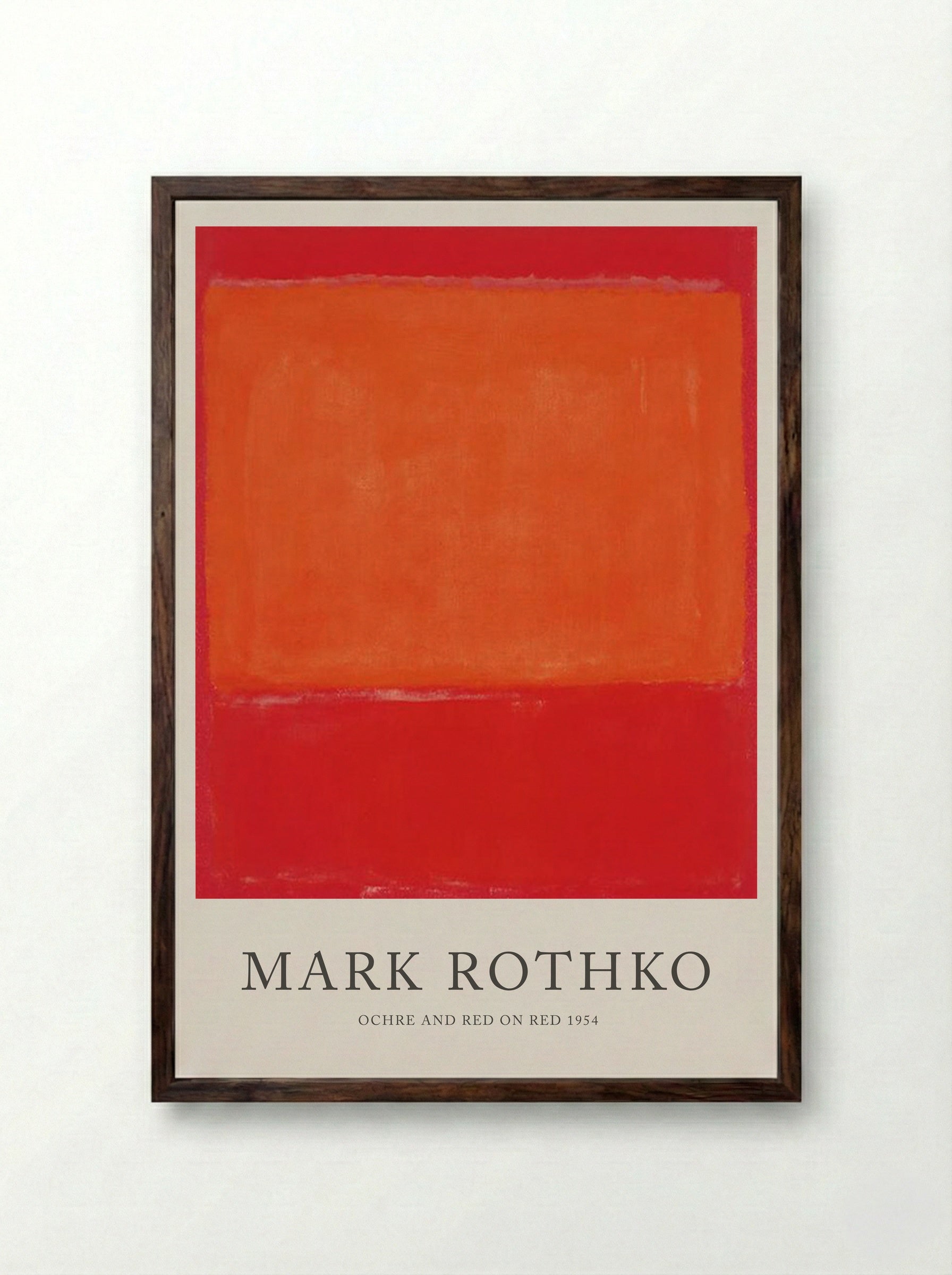 Ochre and Red on Red - Mark Rothko - Framed Print Dark Wood