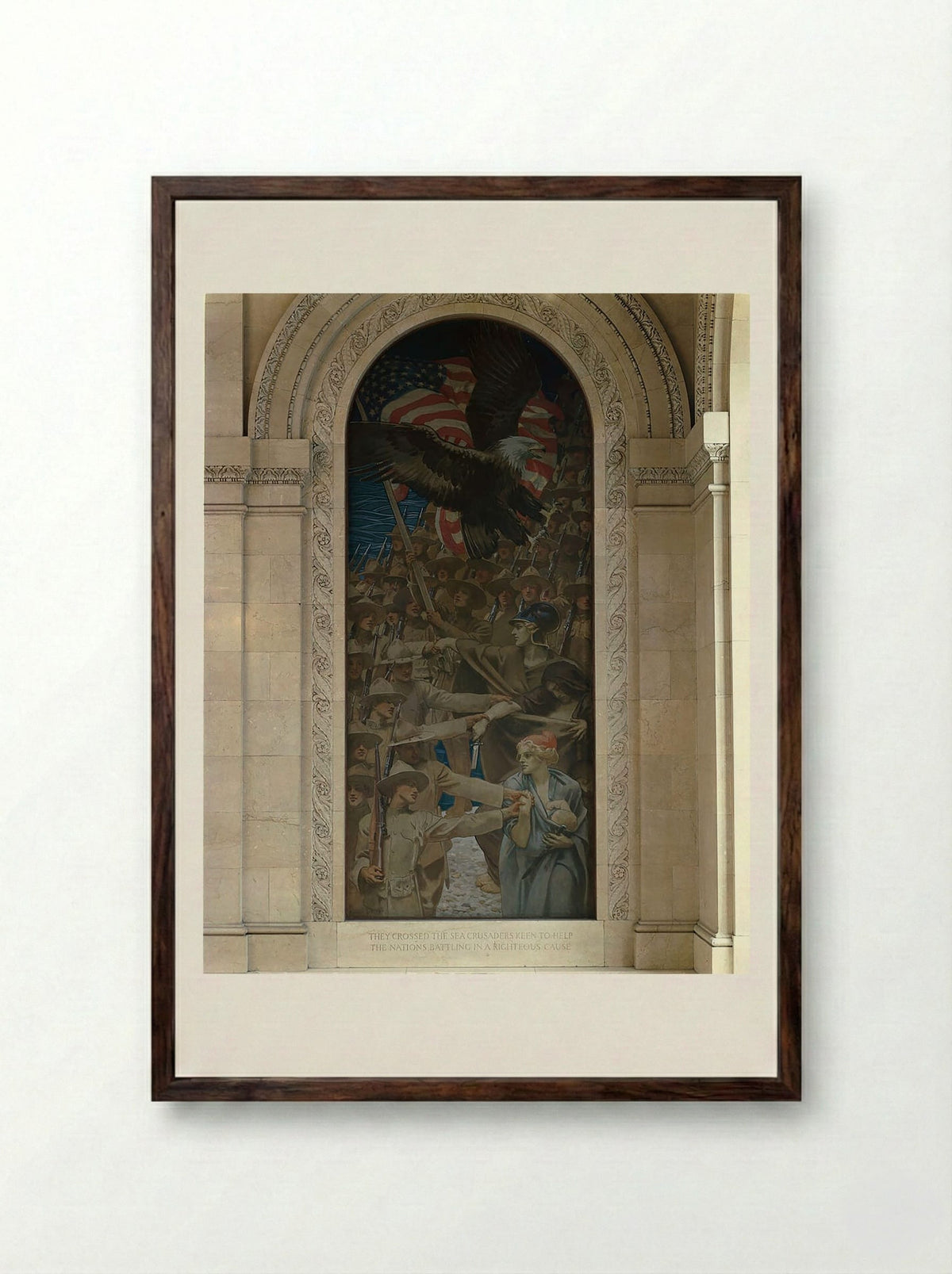 Entering the War - John Singer Sargent - Framed Print Dark Wood