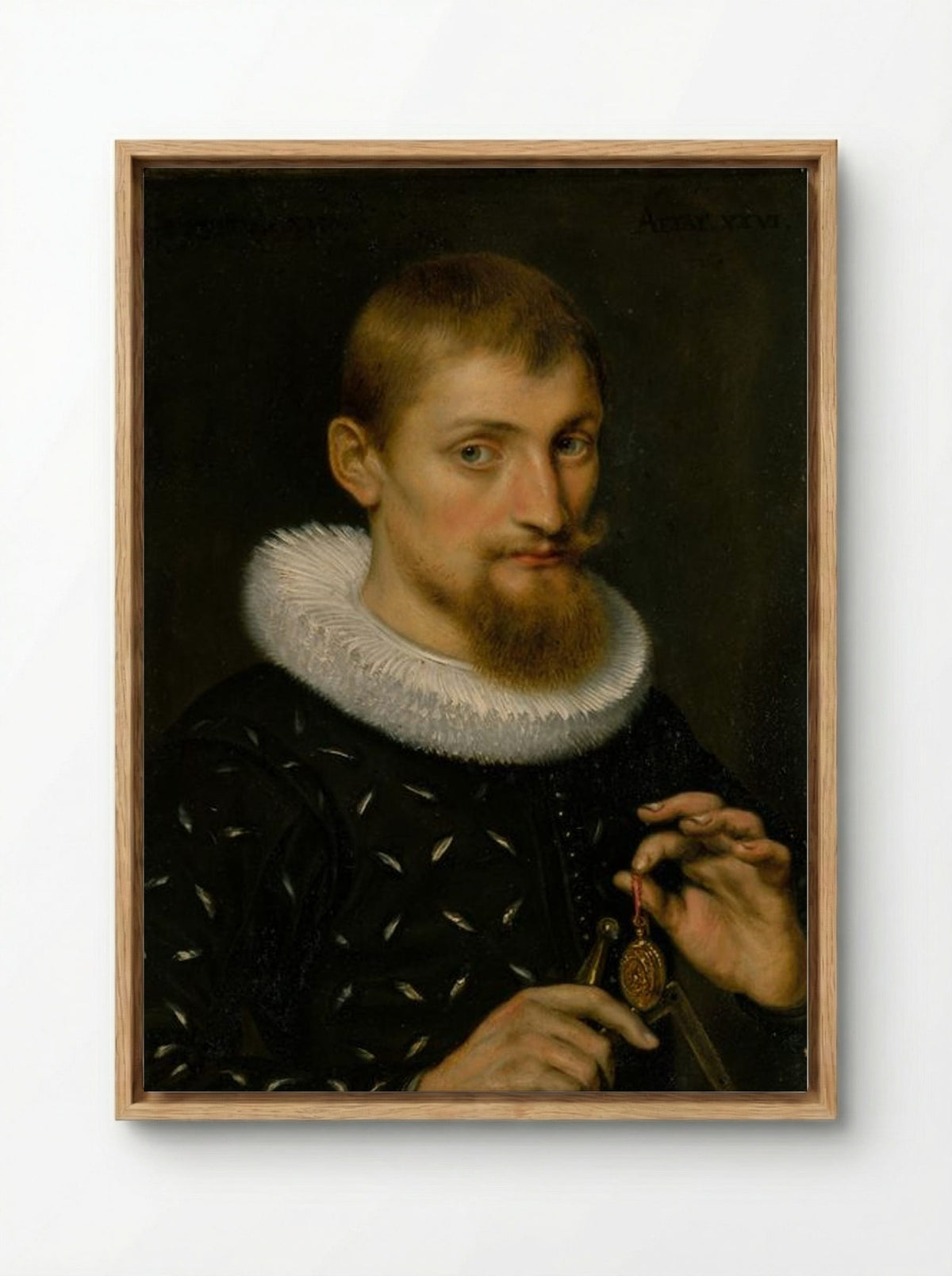 Portrait of a Man, Possibly an Architect or Geographer - Peter Paul Rubens - Framed Canvas Wood