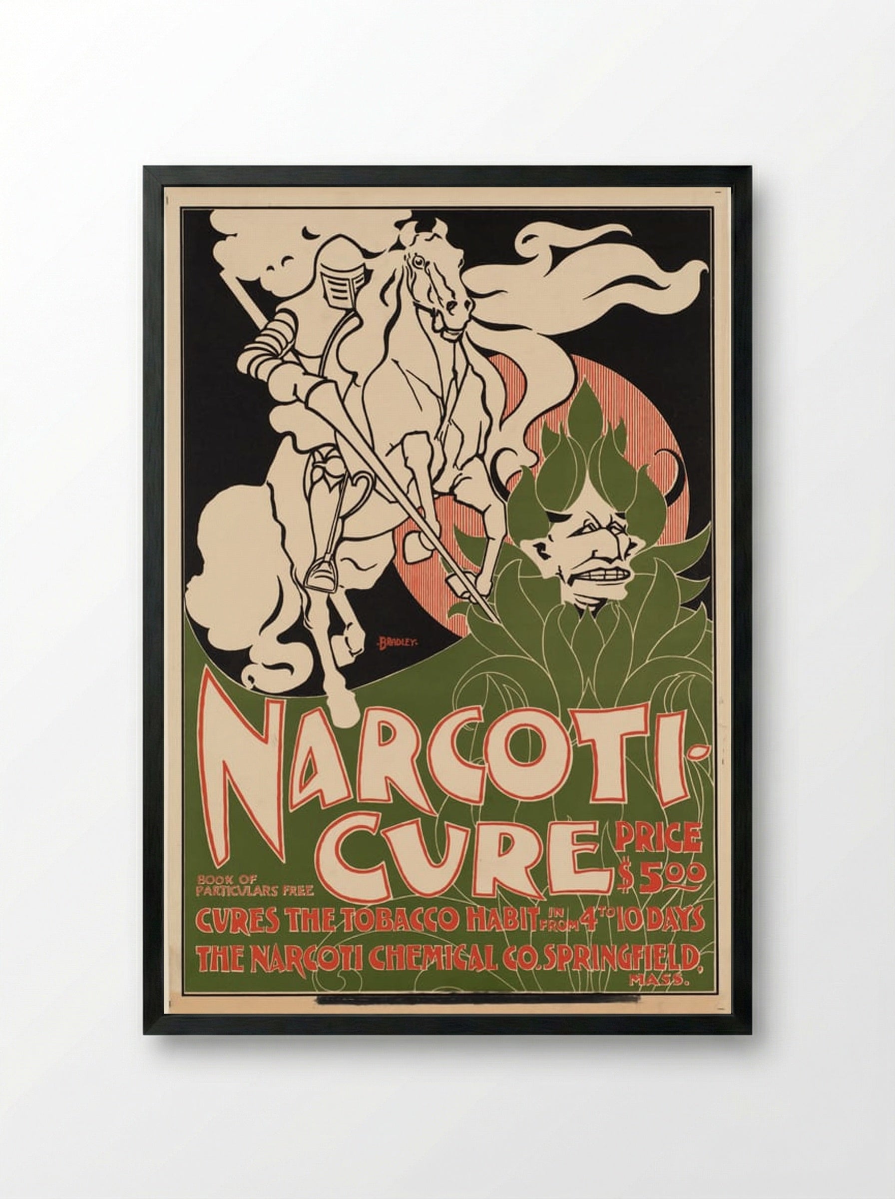 Narcoti-Cure - Will H. Bradley - Framed Print Black