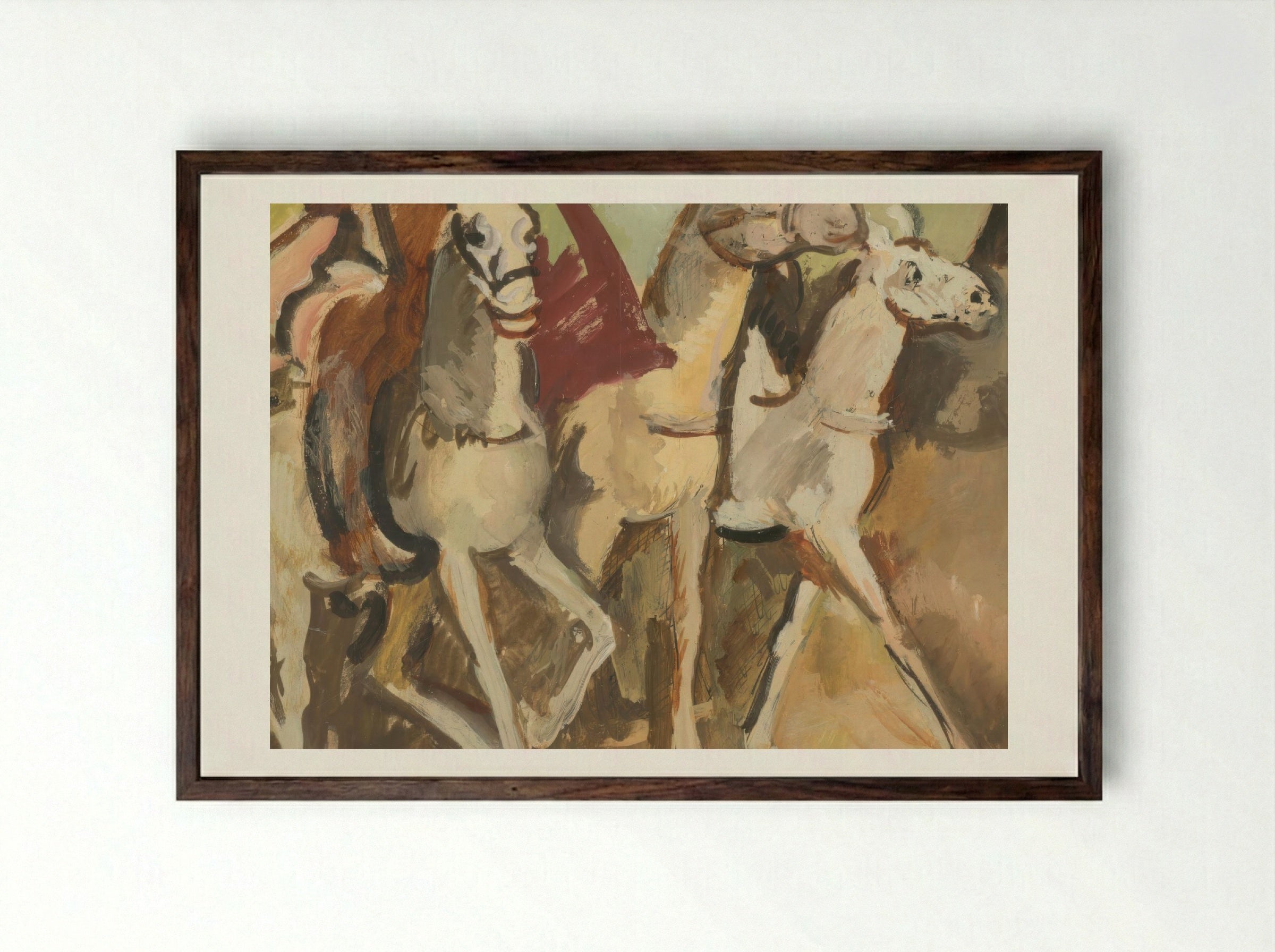 Horse Riders - Cyprián Majerník - Framed Print Dark Wood