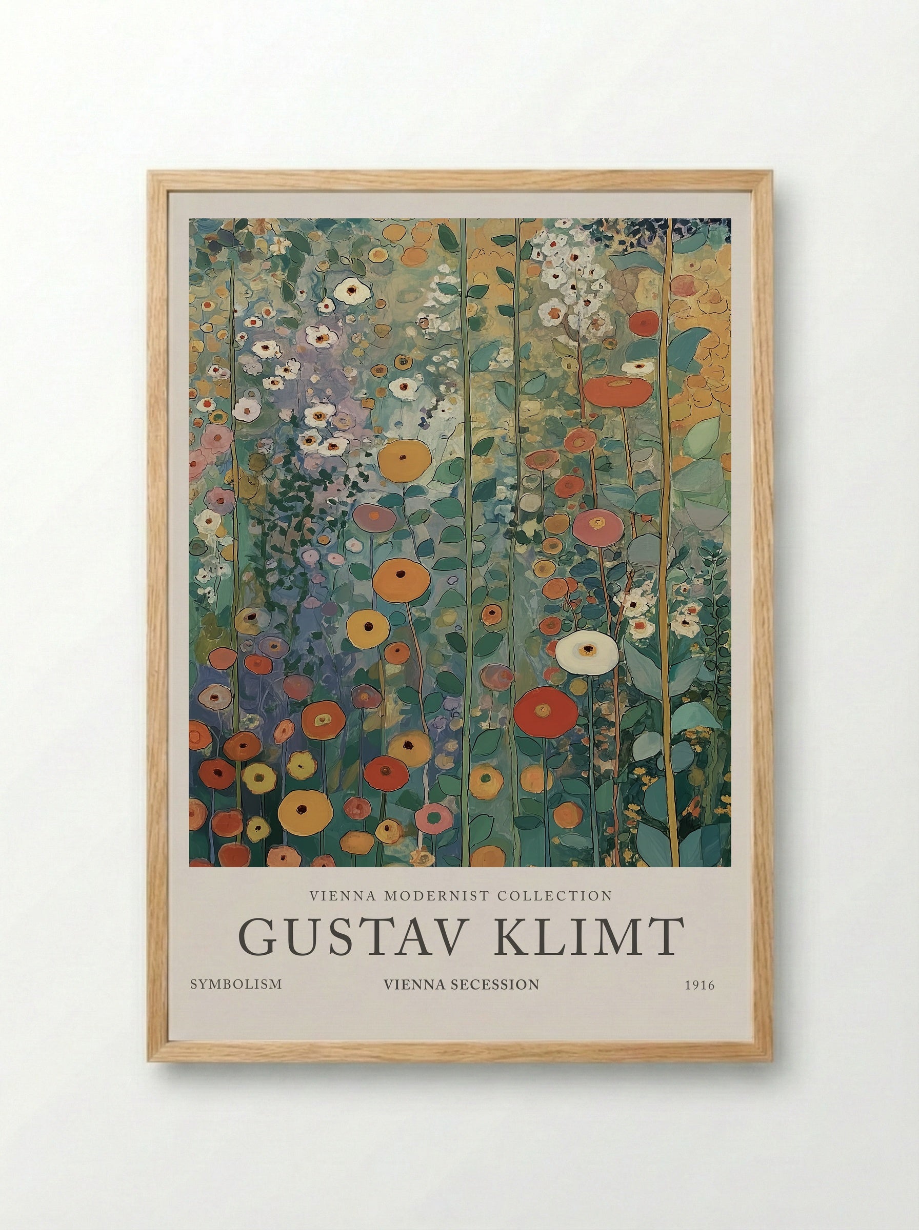 Verdant Garden Light - Gustav Klimt - Framed Print Wood