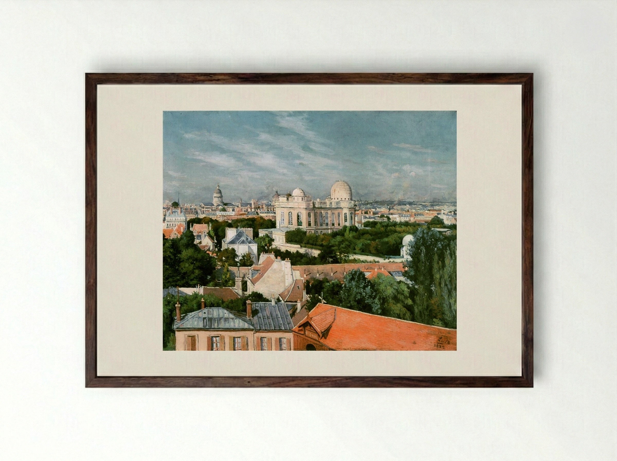 View Of The Observatory District - Maximilien Luce - Framed Print Dark Wood