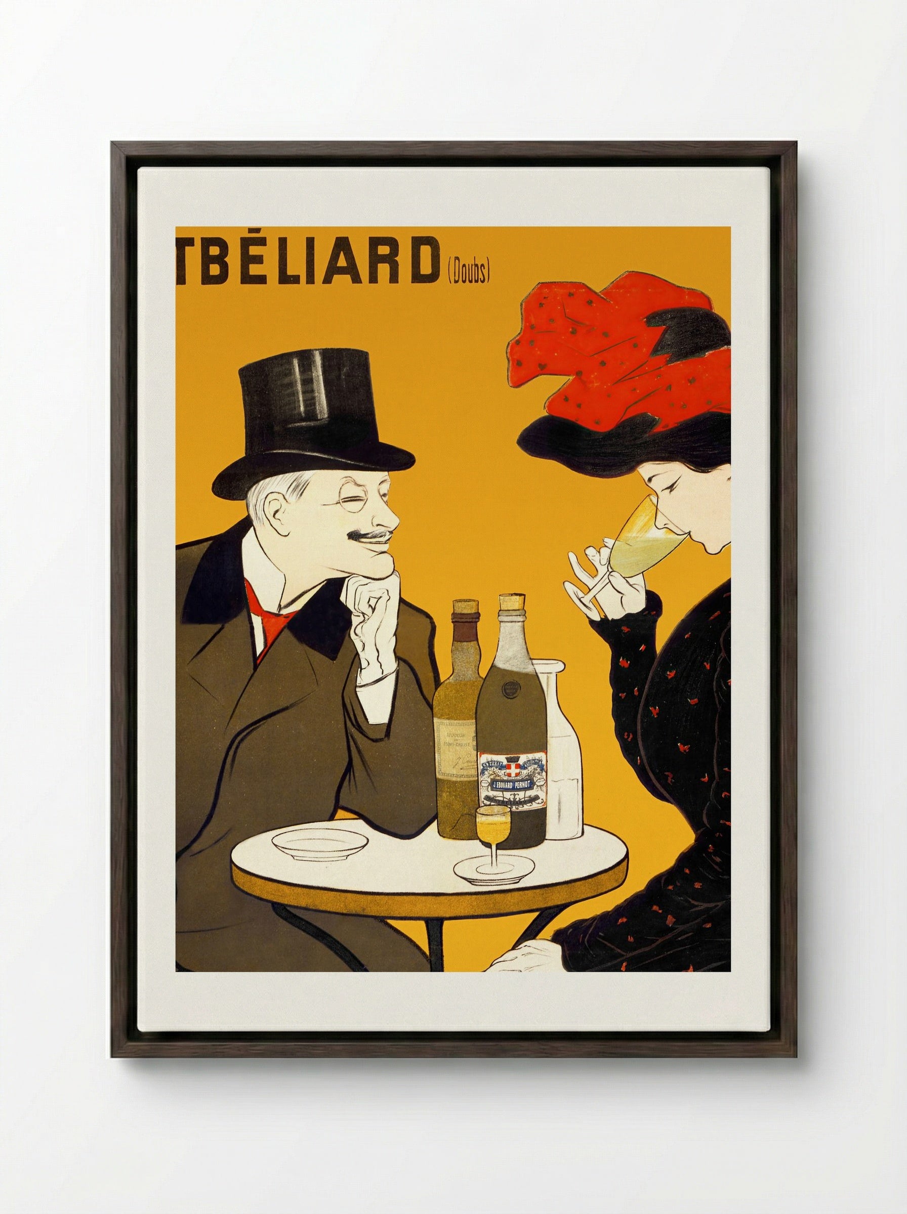J. Edouard Pernot Liqueur Mont-Christ - Leonetto Cappiello - Framed Canvas Dark Wood