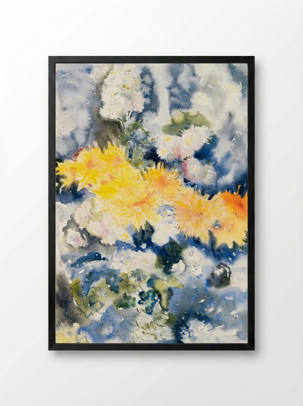 Yellow and Blue - Charles Demuth - Framed Print Black