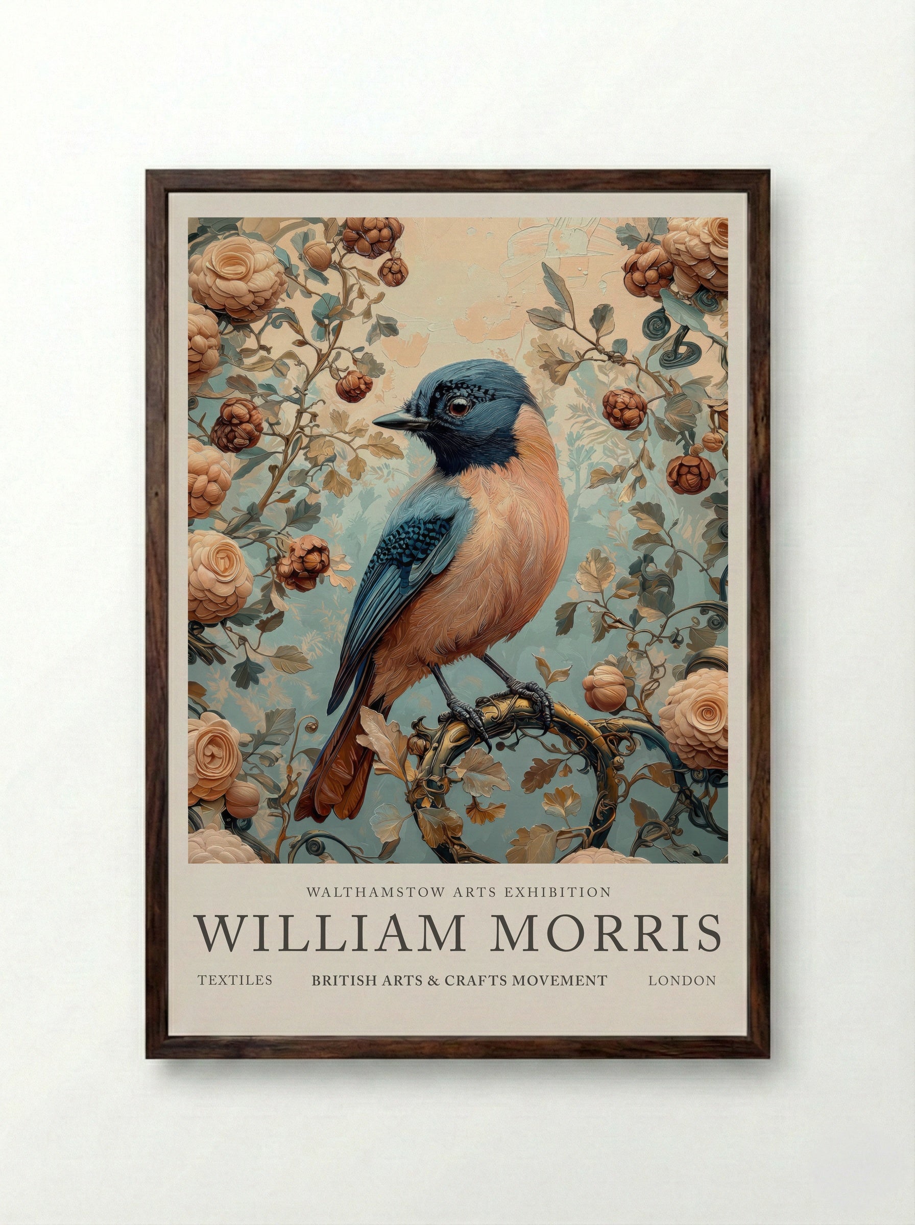 Jay Jubilee - William Morris - Framed Print Dark Wood