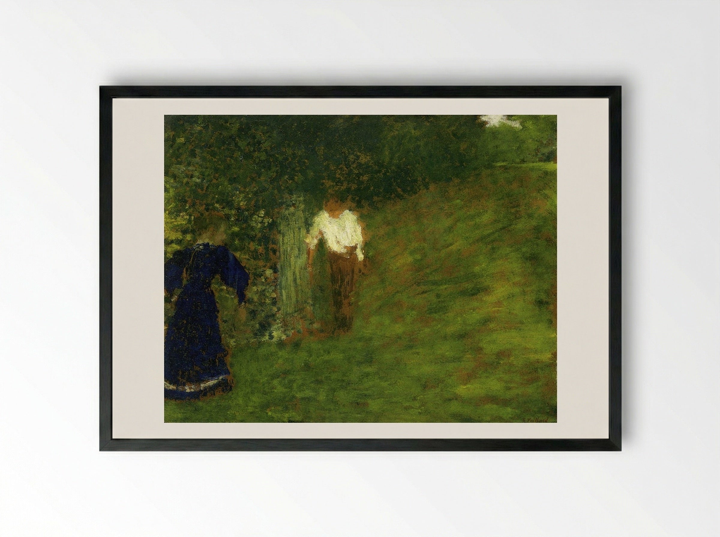 Man and Woman beneath a Tree - Édouard Vuillard - Framed Print Black