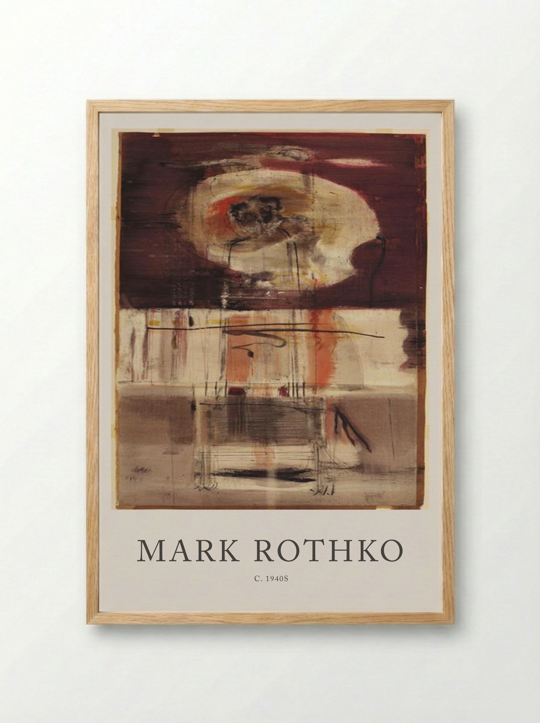 Untitled (Abstract Composition, c. 1940s) - Mark Rothko - Framed Print Wood