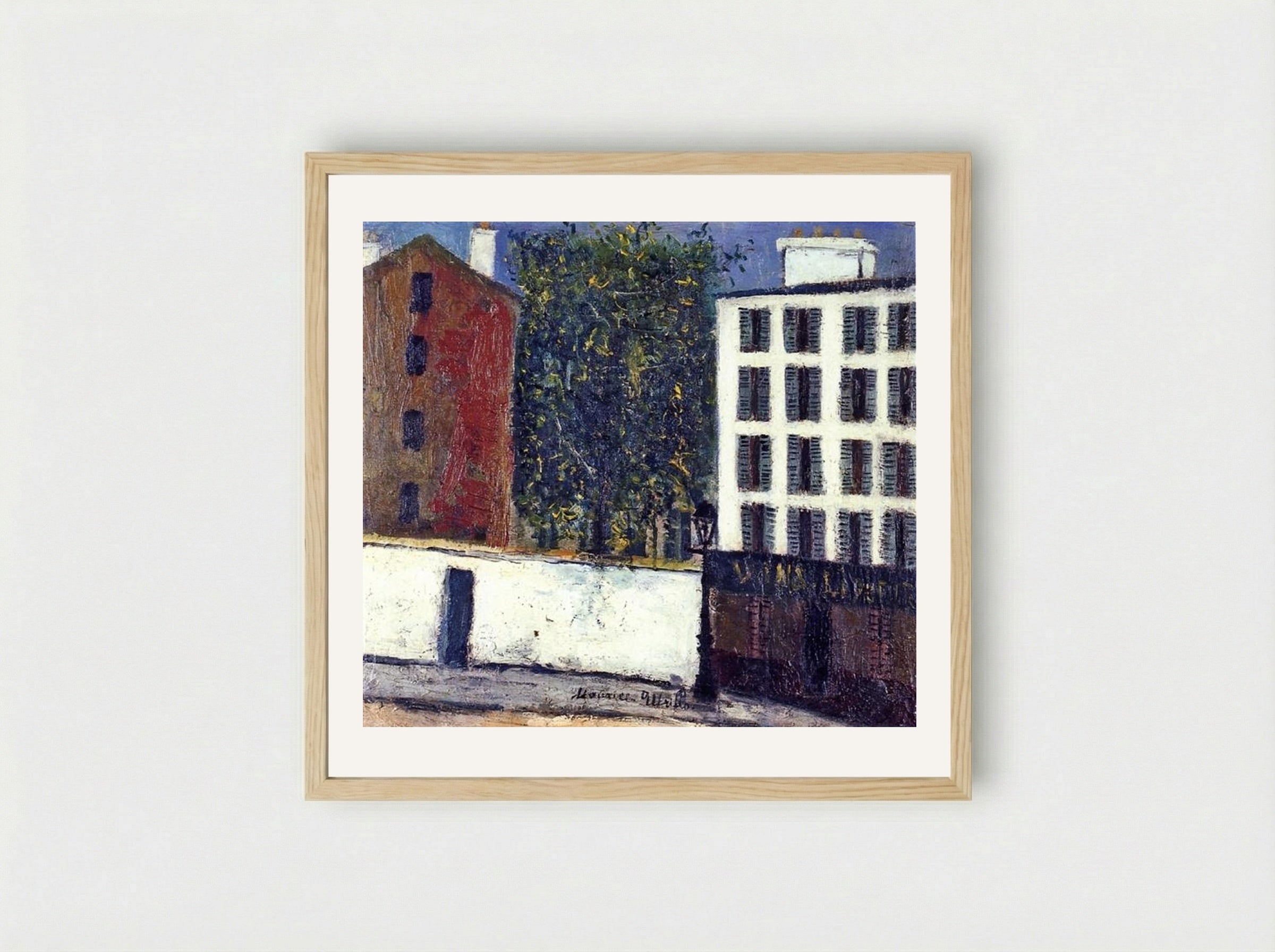 Montmartre Street - Maurice Utrillo - Framed Print Wood
