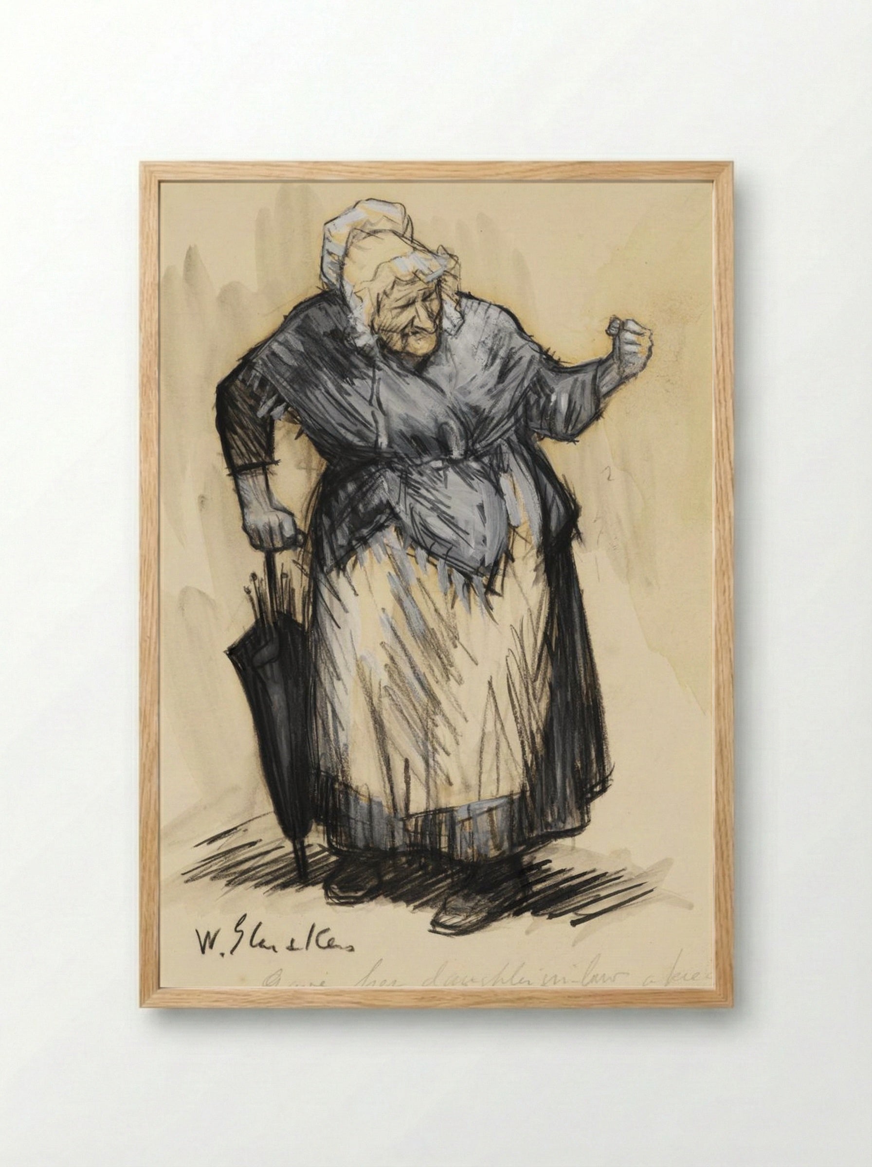 She Gave Her Daughter-in-Law a Piece of Her Mind - William James Glackens - Framed Print Wood