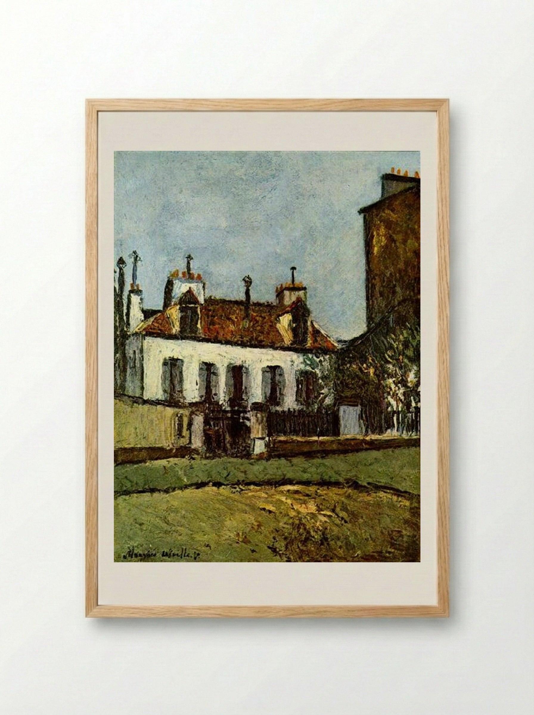 House in the Suburbs of Paris - Maurice Utrillo - Framed Print Wood