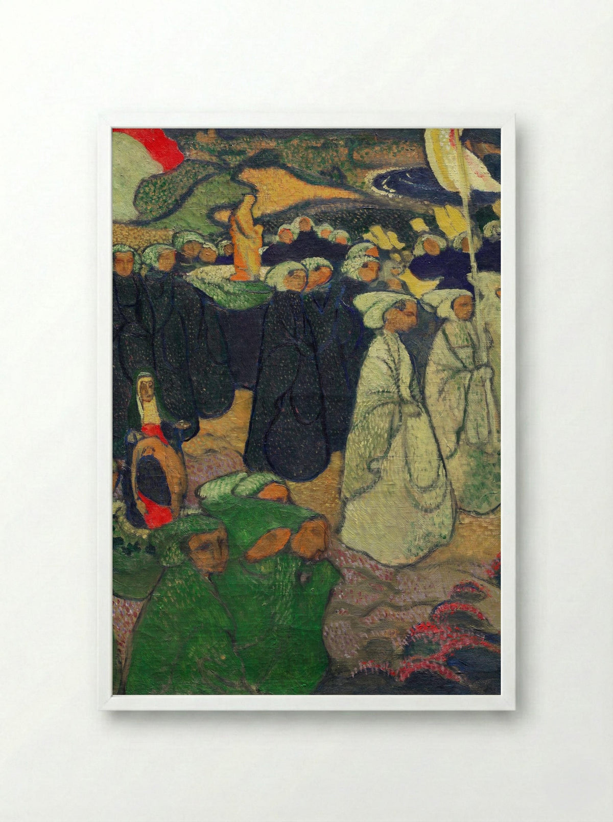 Procession on Pardon at Perros-Guirec - Maurice Denis - Framed Print White