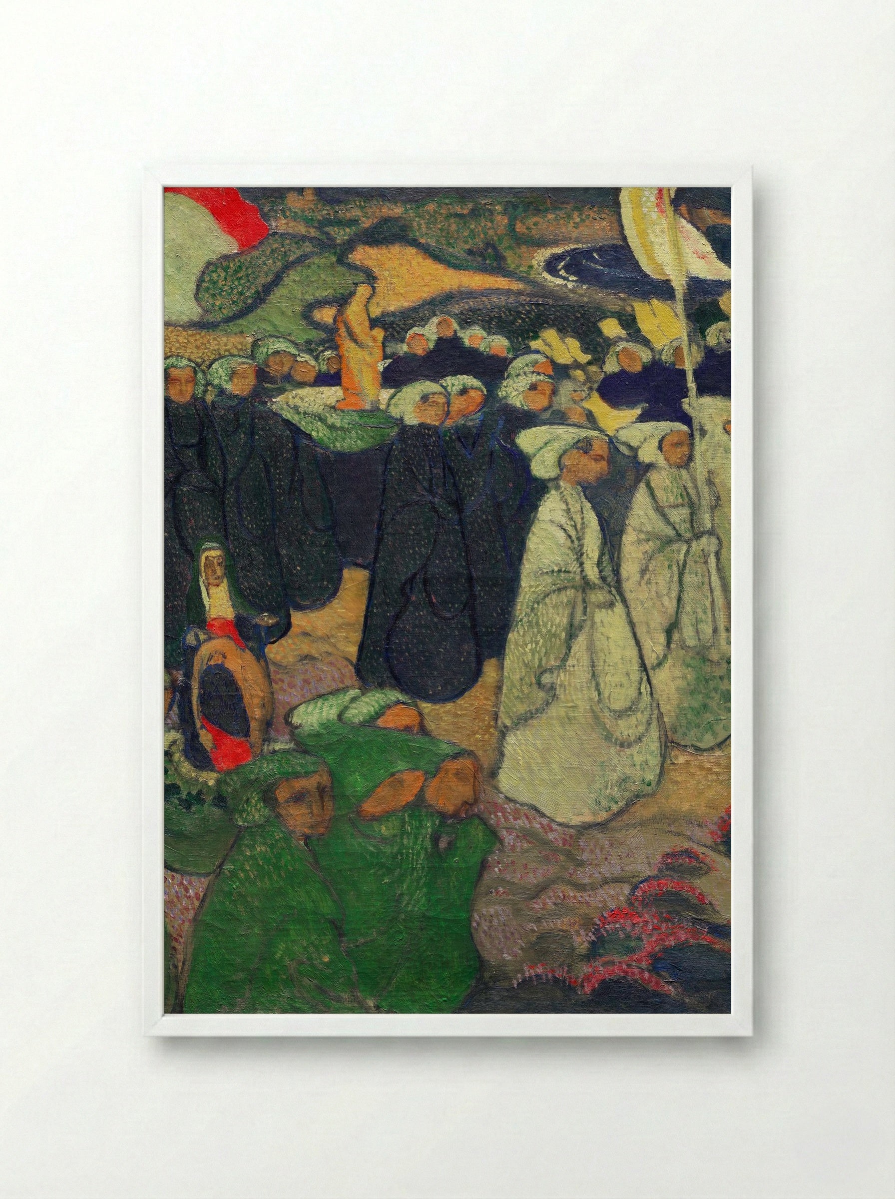 Procession on Pardon at Perros-Guirec - Maurice Denis - Framed Print White
