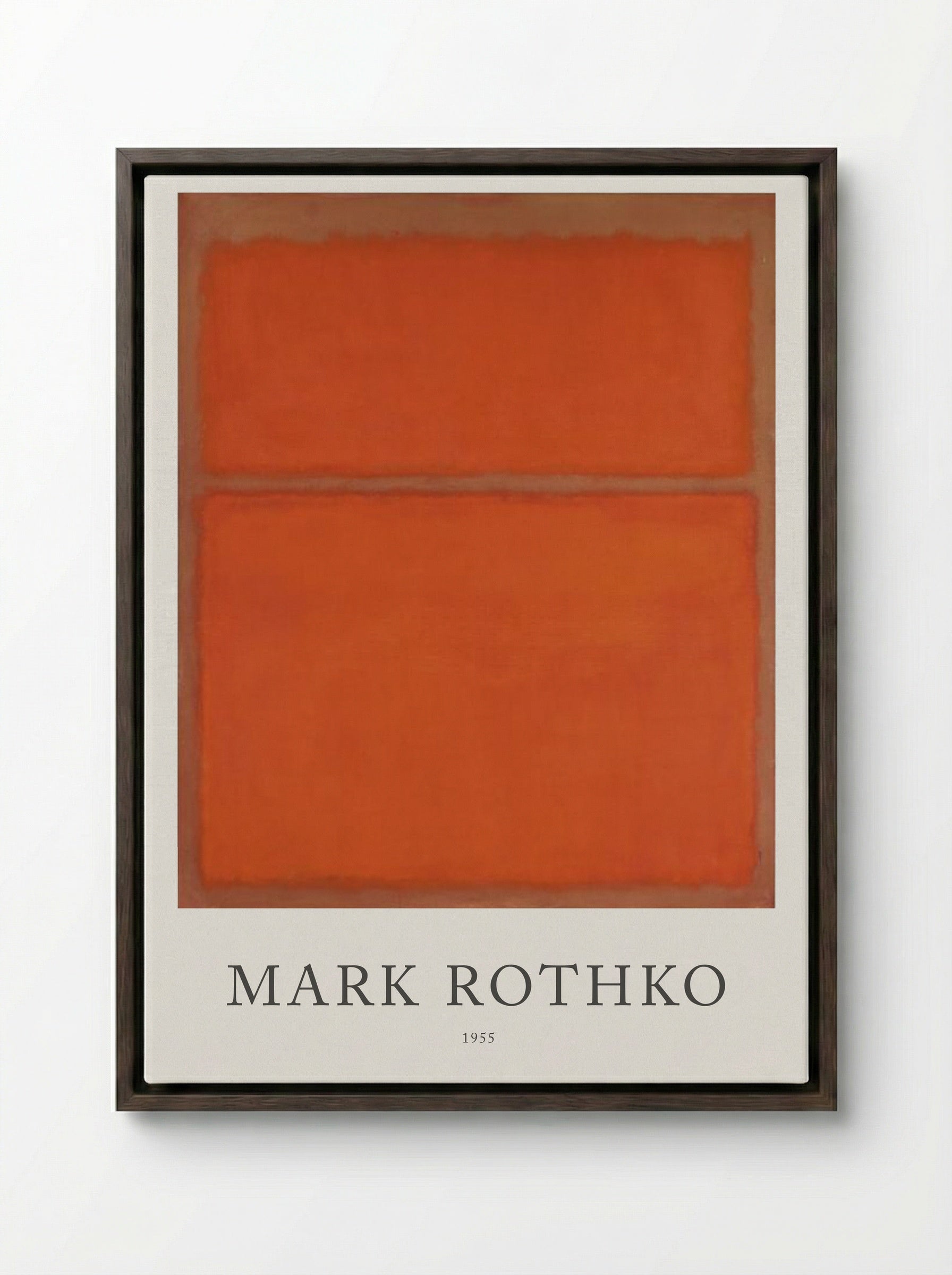 Untitled (Orange and Brown) - Mark Rothko - Framed Canvas Dark Wood