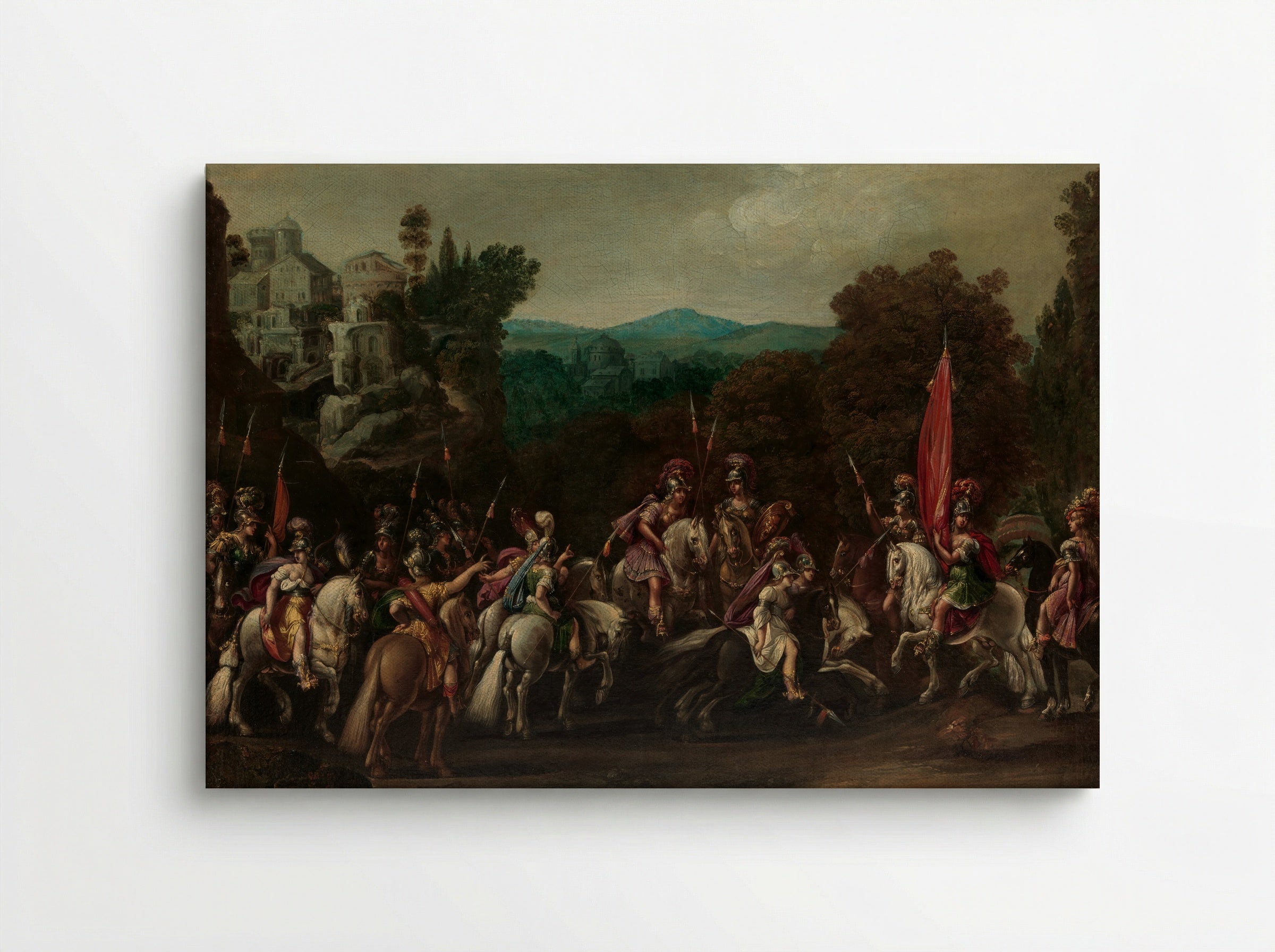 Departure of the Amazons - Johann Heinrich Schönfeld - Canvas