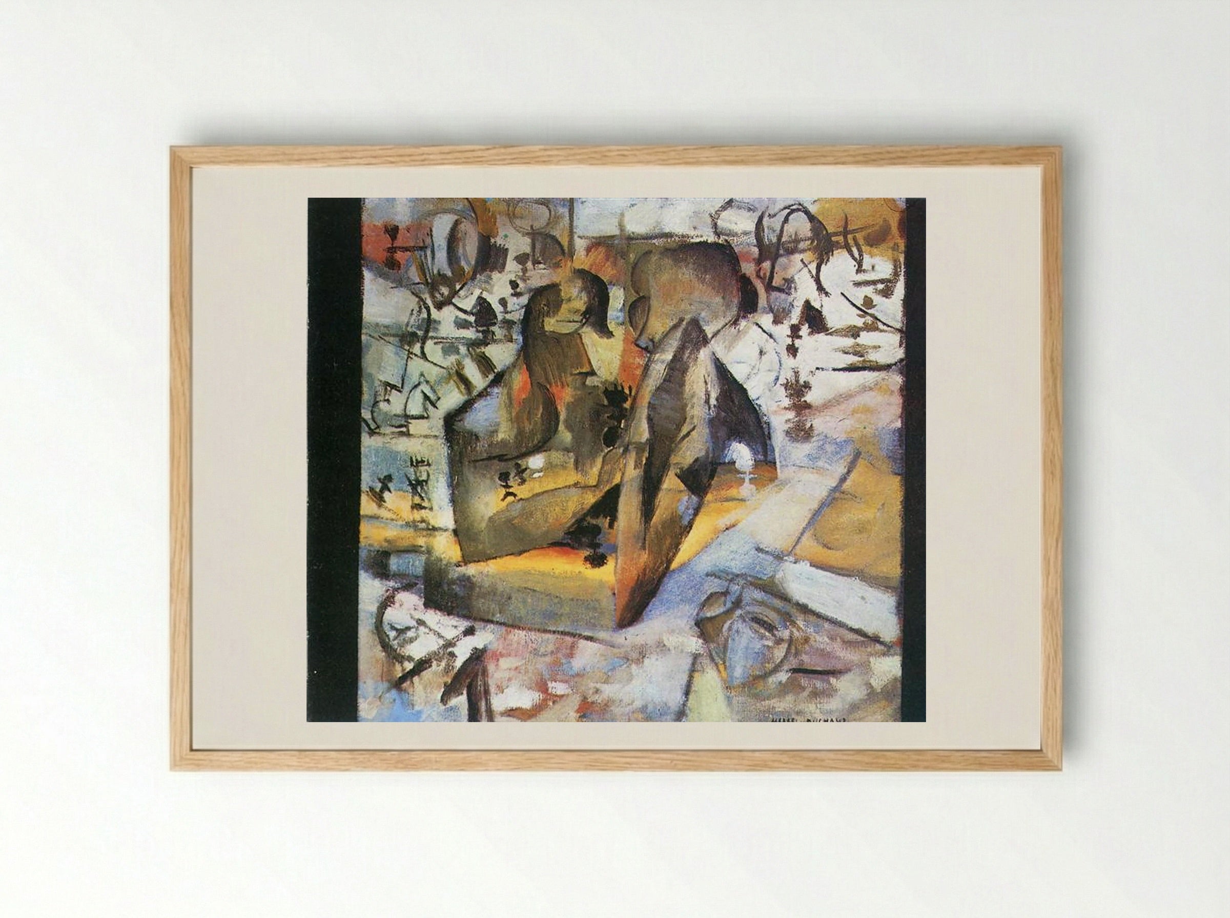 The Chess Players - Marcel Duchamp - Framed Print Wood