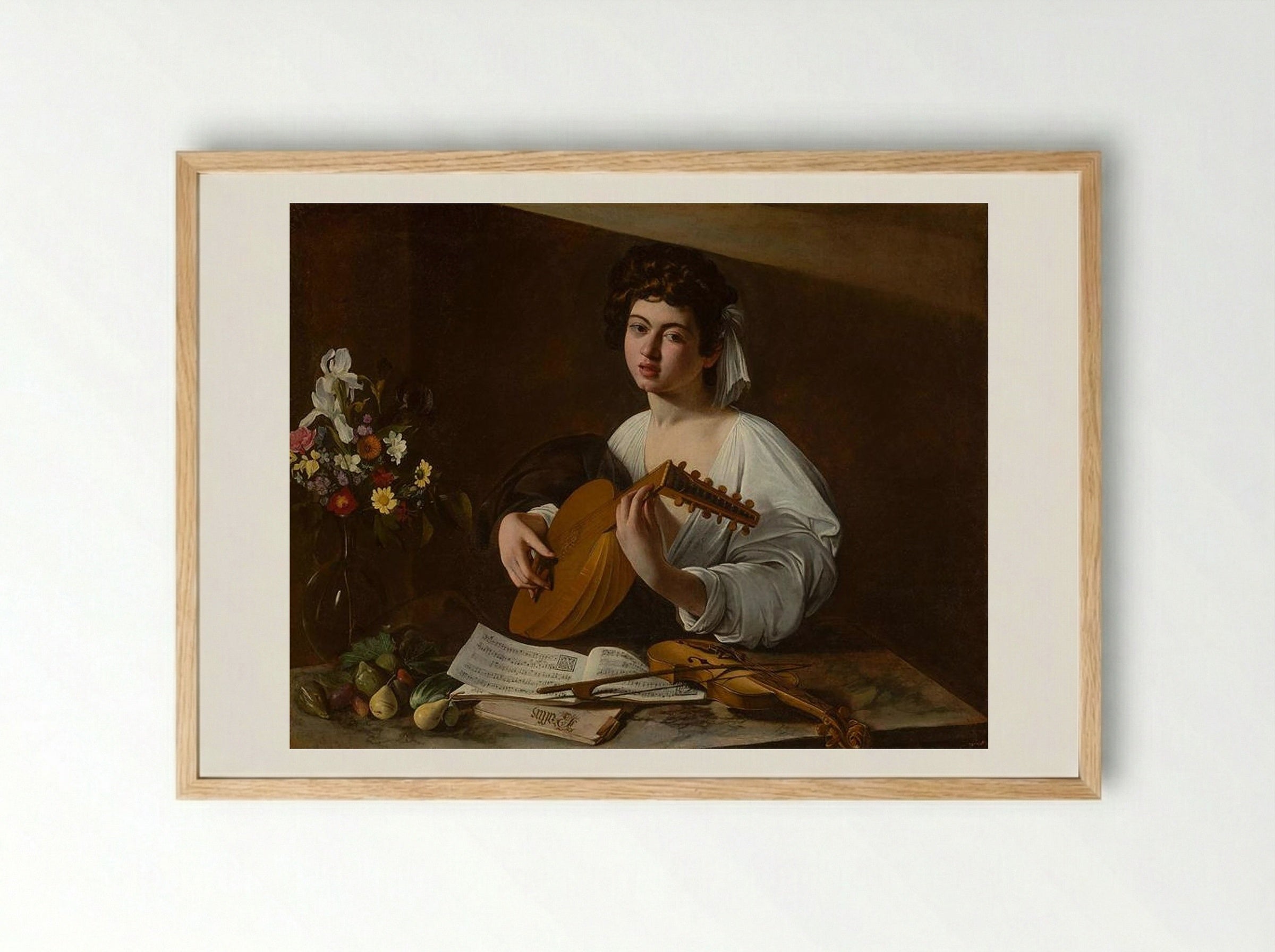 The Lute Player - Caravaggio - Framed Print Wood