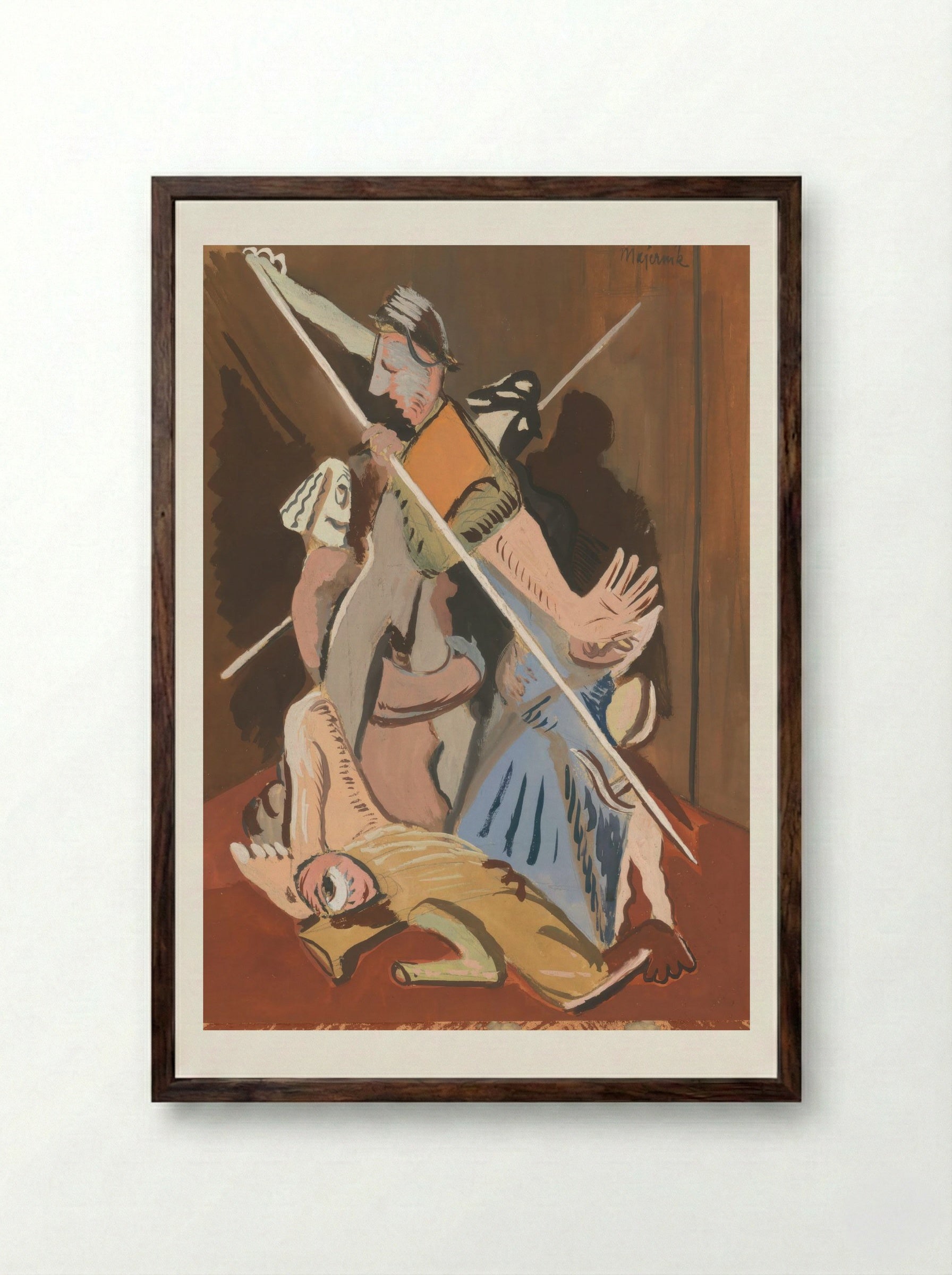 St Sebastian - Cyprián Majerník - Framed Print Dark Wood