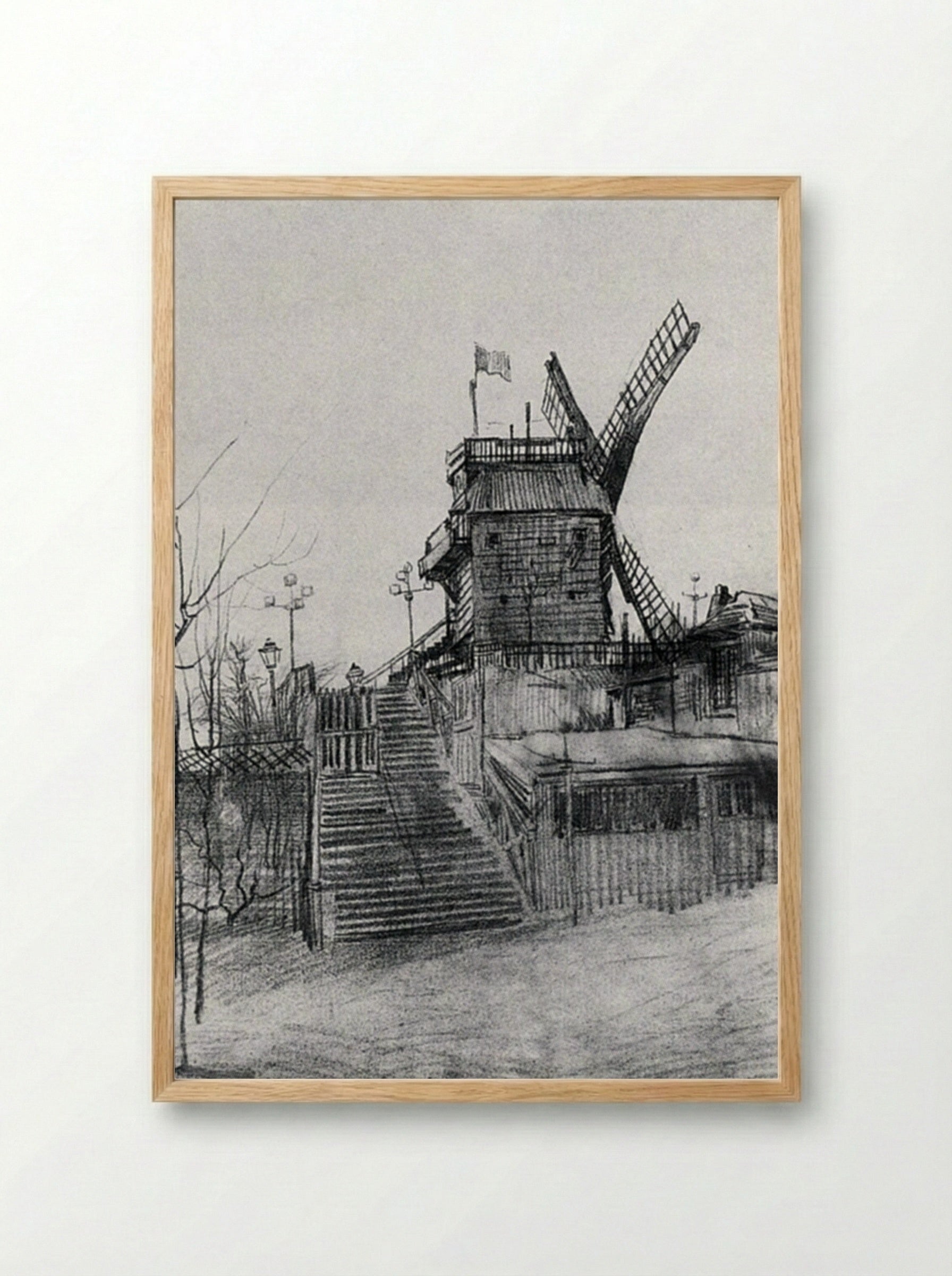 Le Moulin de la Galette - Vincent van Gogh - Framed Print Wood