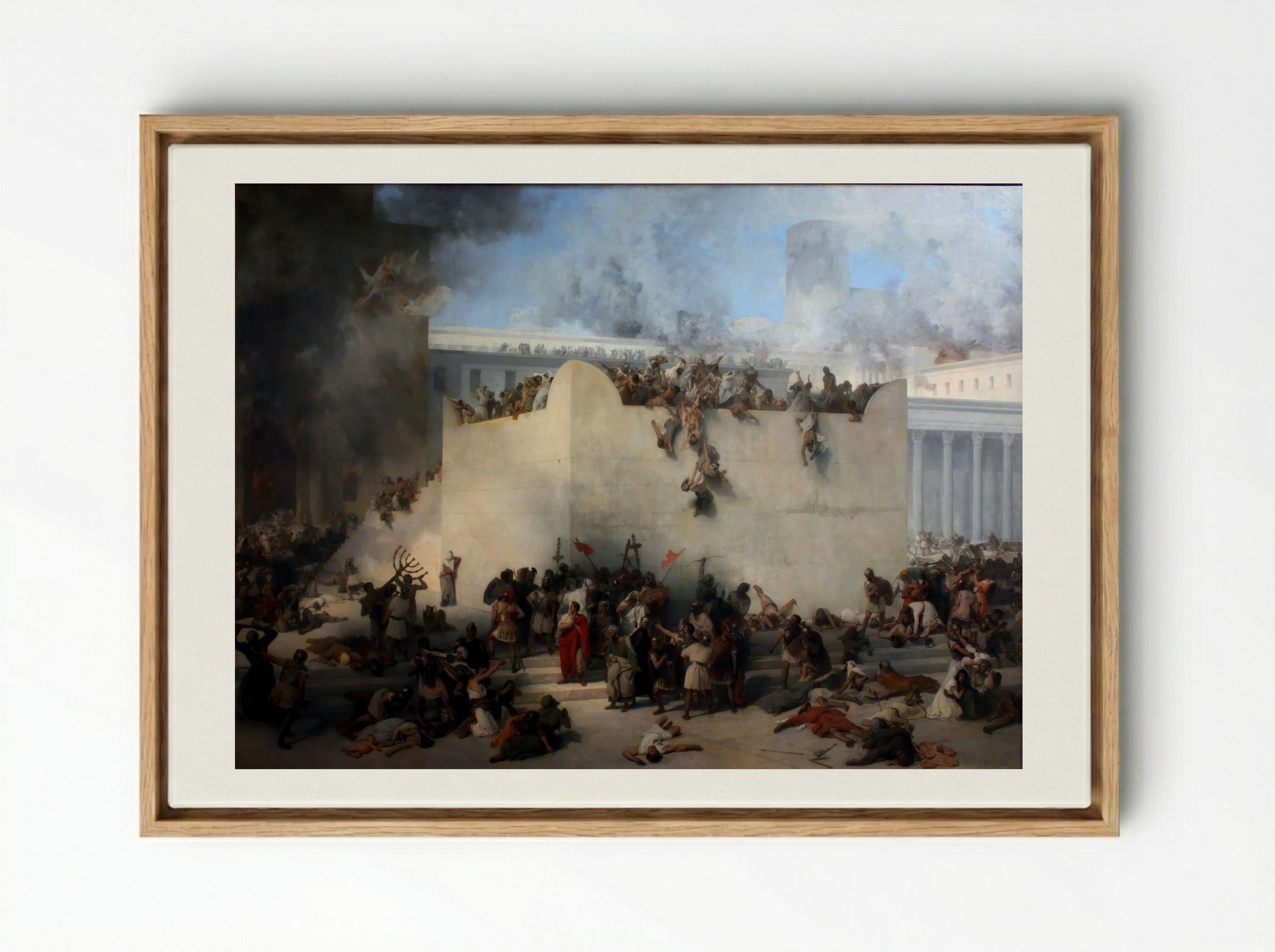 The Destruction of the Temple of Jerusalem - Francesco Hayez - Framed Canvas Wood
