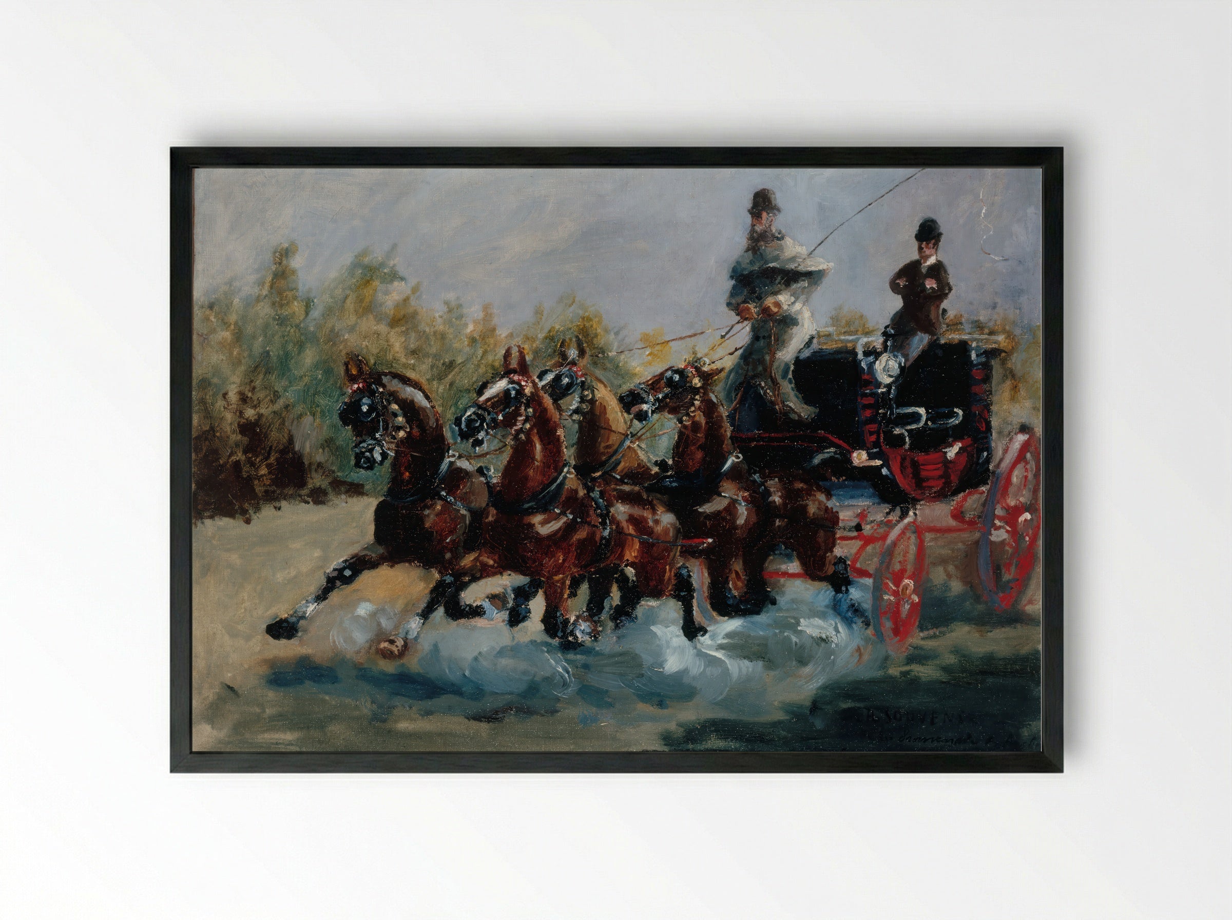 Nice, Souvenir of the Promenade des Anglais - Henri de Toulouse-Lautrec - Framed Print Black