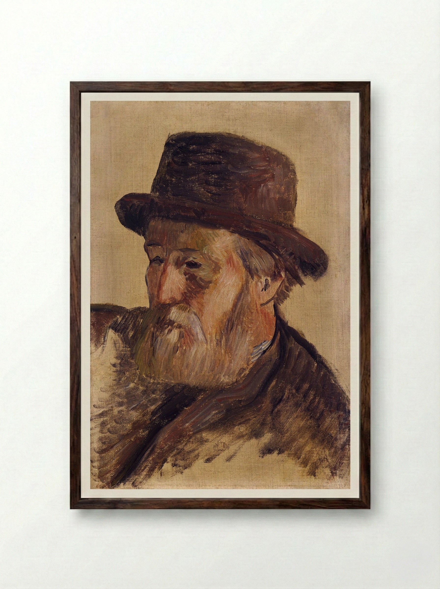 Portrait of a Man - Paul Gauguin - Framed Print Dark Wood