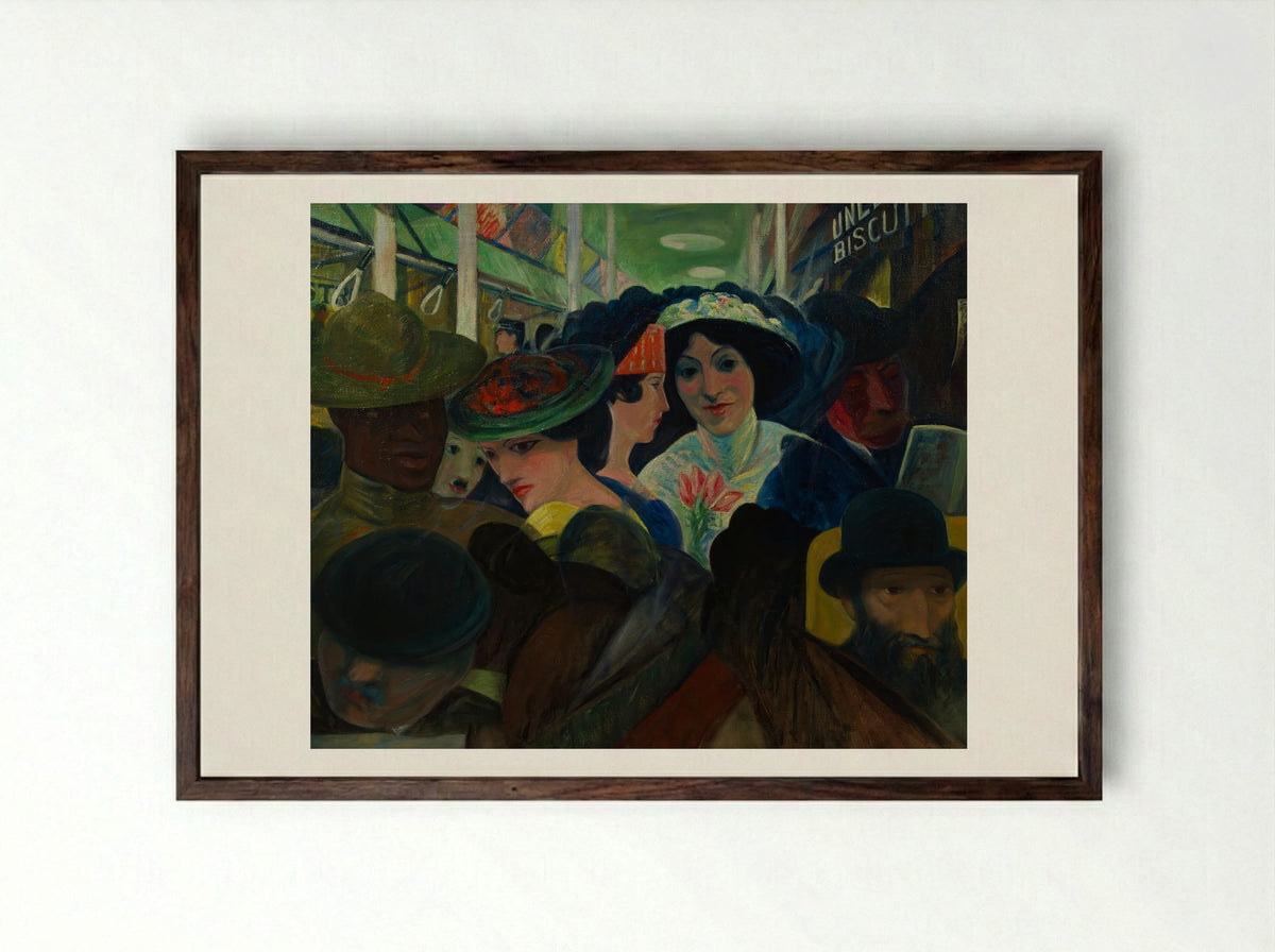The Subway - Max Weber - Framed Print Dark Wood