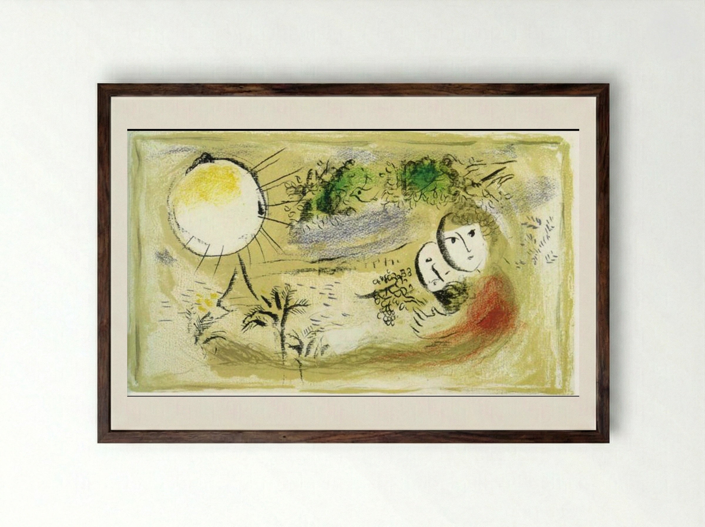 The Rest - Marc Chagall - Framed Print Dark Wood