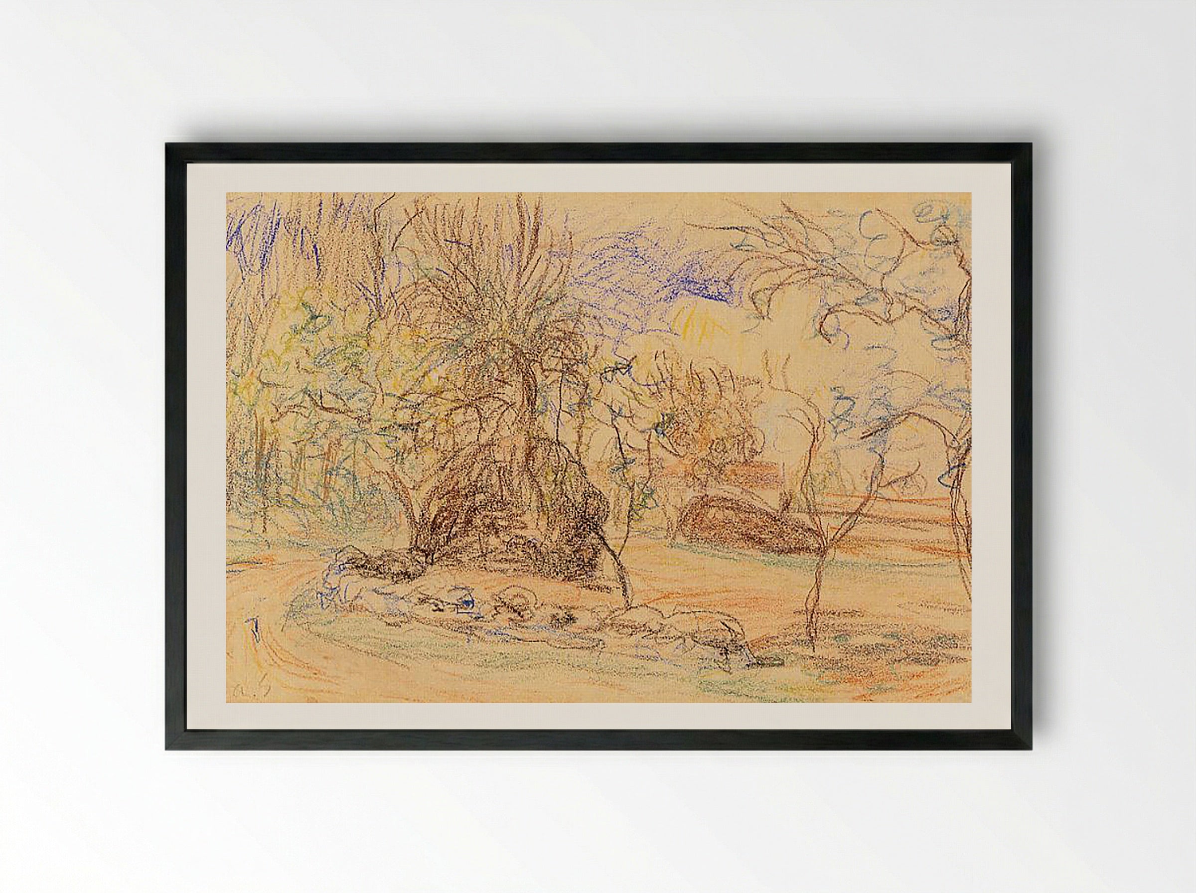 Orchard in Spring - Alfred Sisley - Framed Print Black