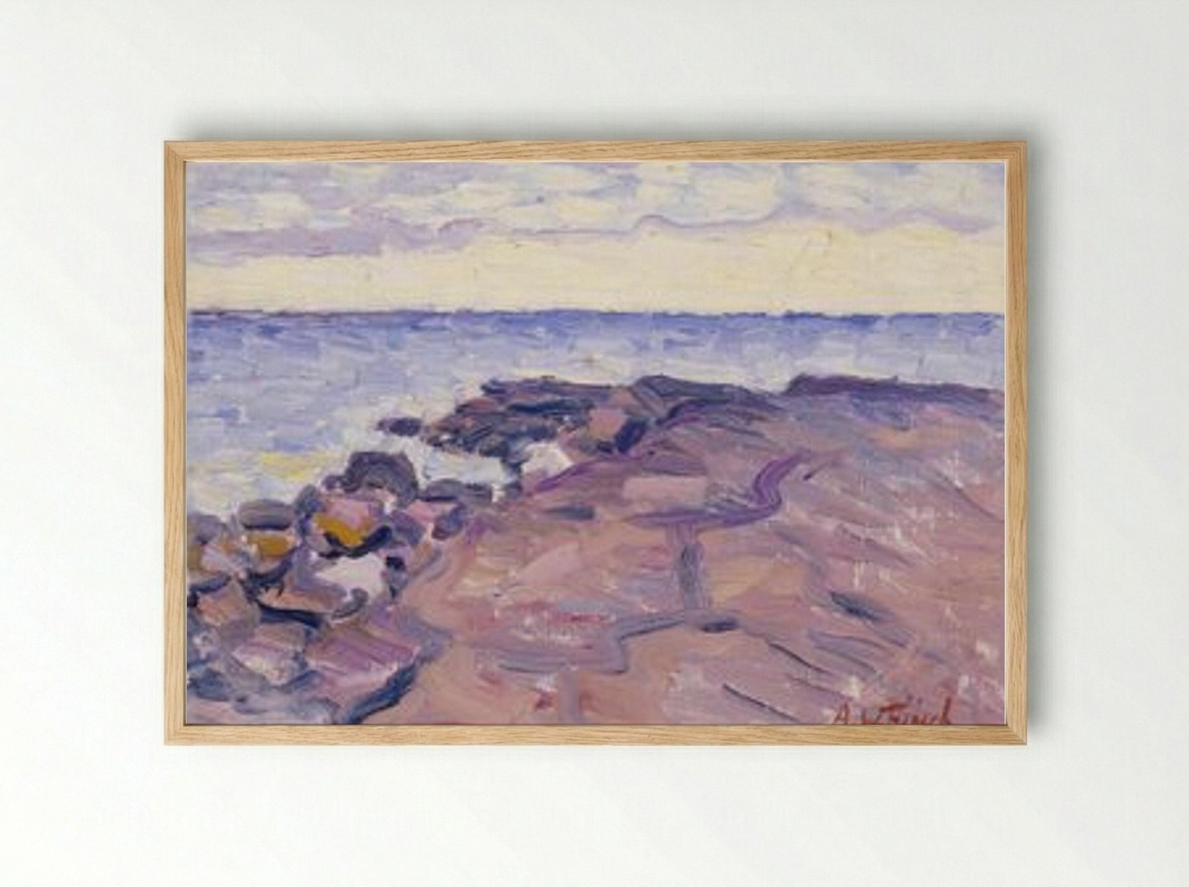 Rantakallioita (Rocky Shore) - Alfred William Finch - Framed Print Wood