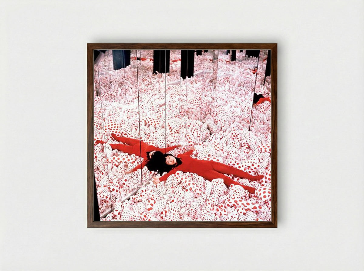 Infinity Mirror Room - Yayoi Kusama - Framed Print Dark Wood
