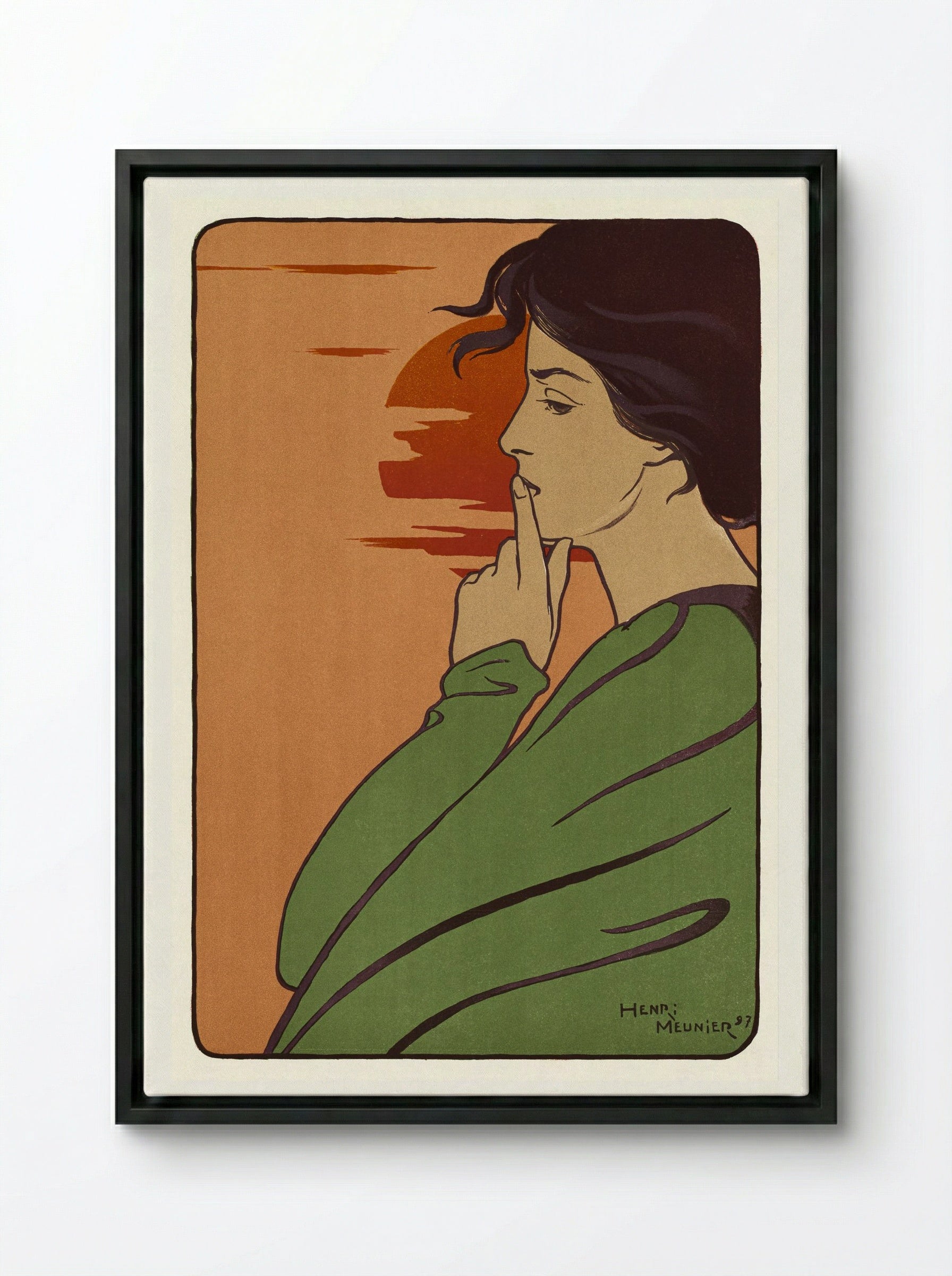 L'Heure du silence - Henri-Georges Meunier - Framed Canvas Black