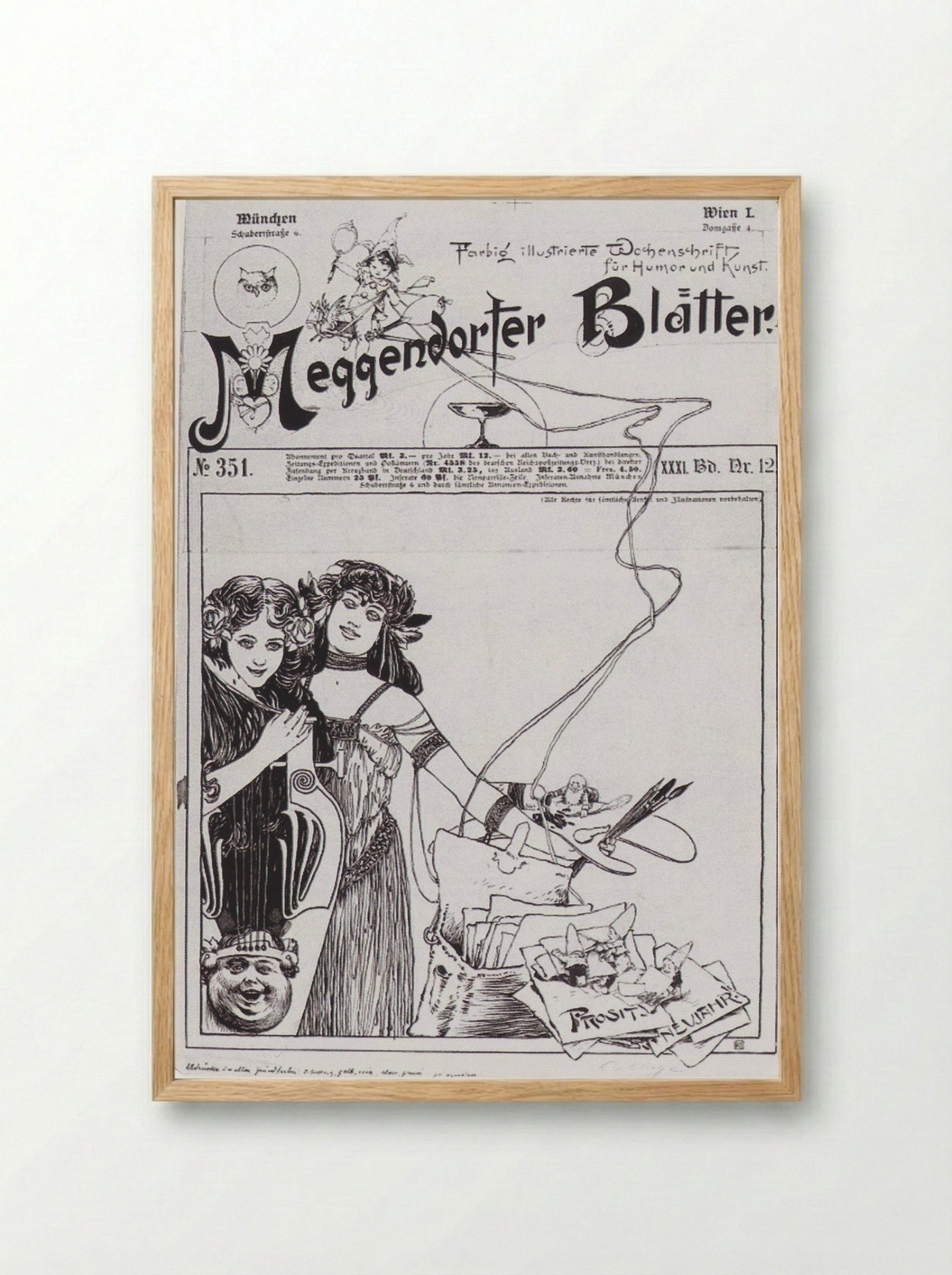 Cover design for Meggendorfer Blätter - Koloman Moser - Framed Print Wood