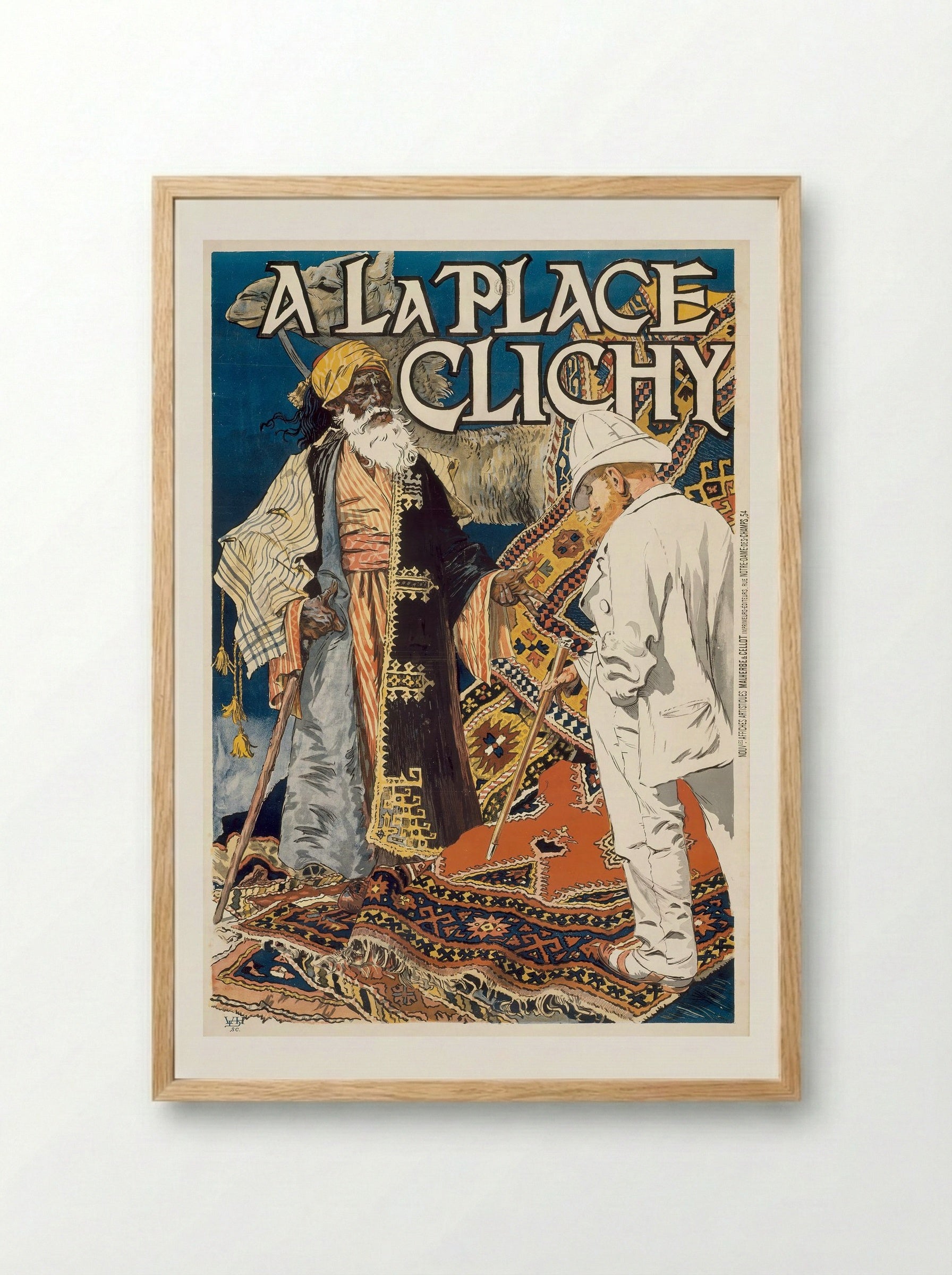 A la Place Clichy - Eugène Samuel Grasset - Framed Print Wood