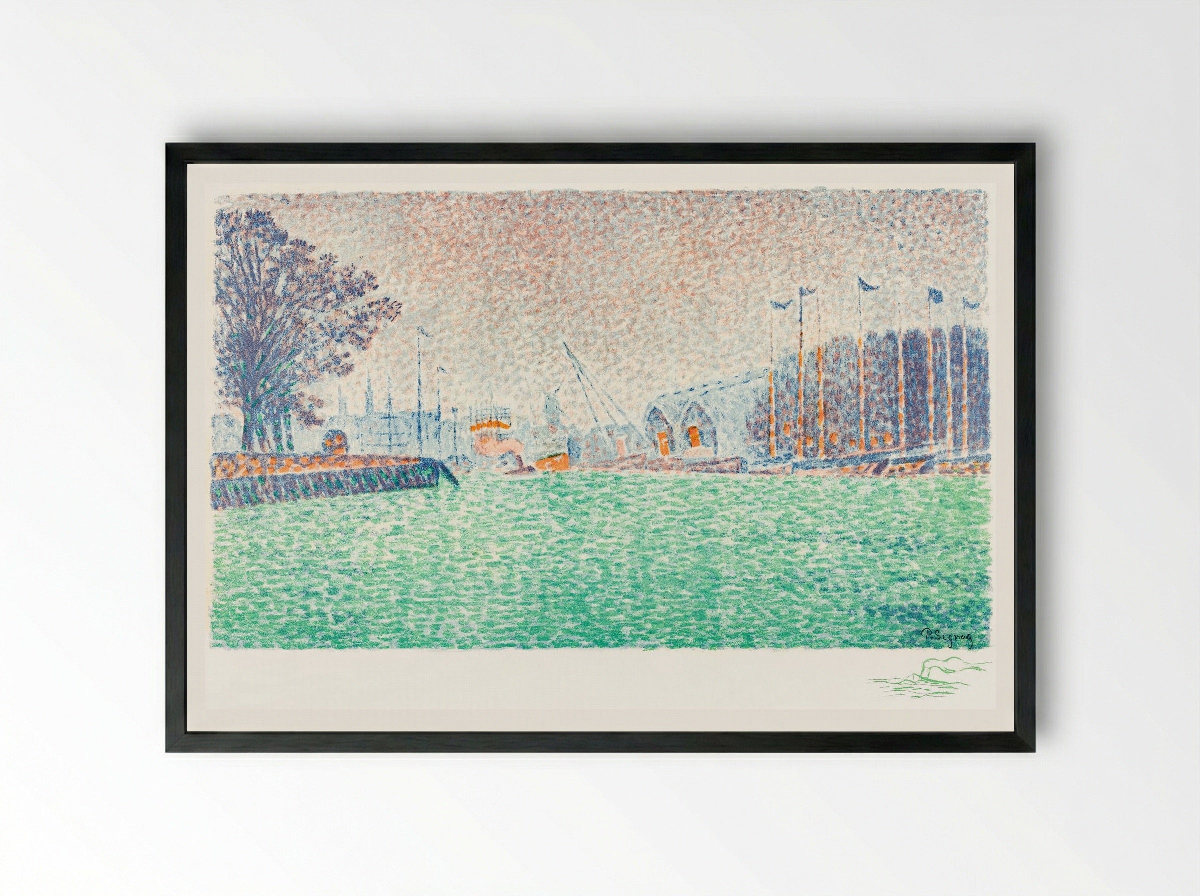 At Flushing (A Flessingue) - Paul Signac - Framed Print Black