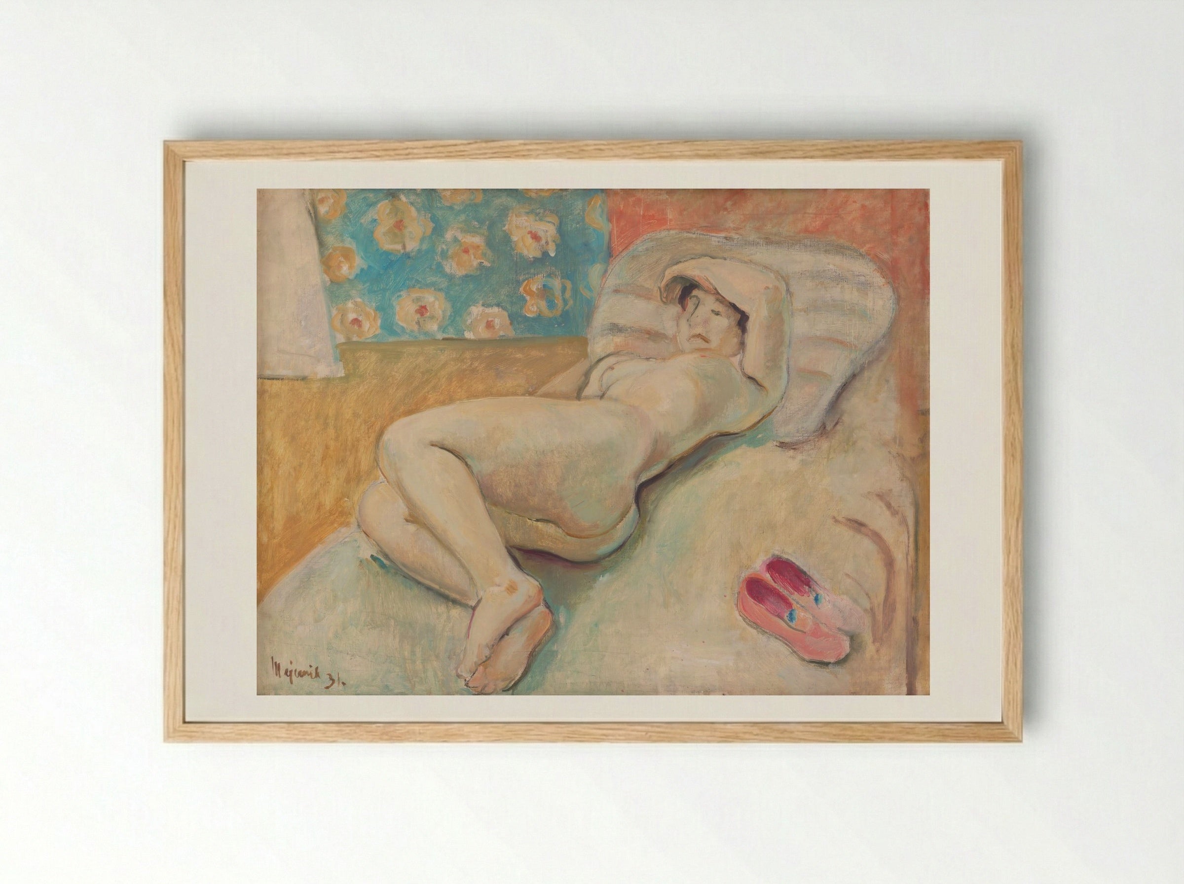Resting Woman - Cyprián Majerník - Framed Print Wood