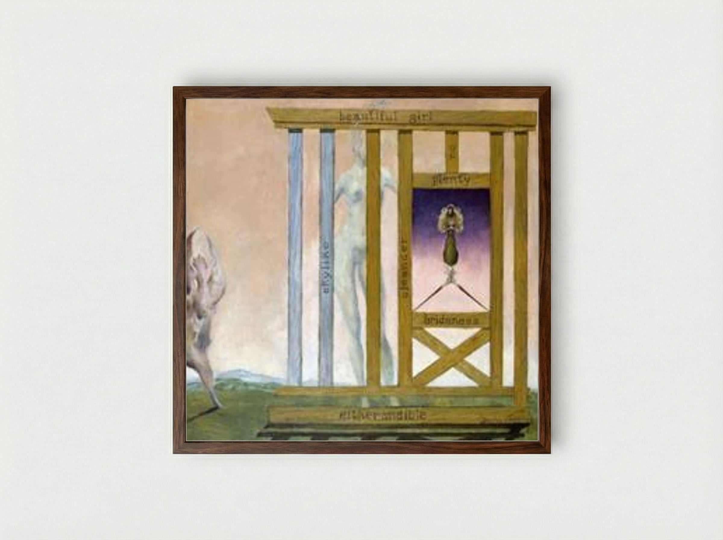 Beautiful Girl - Dorothea Tanning - Framed Print Dark Wood