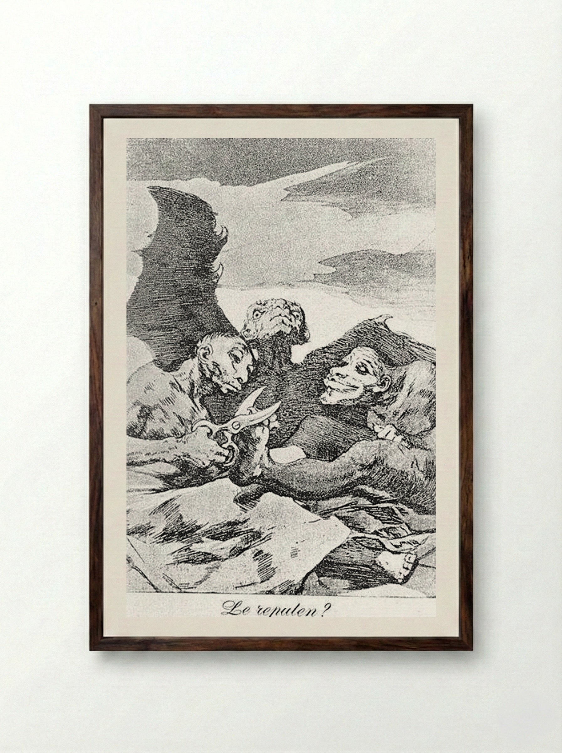 They Pare - Francisco Goya - Framed Print Dark Wood